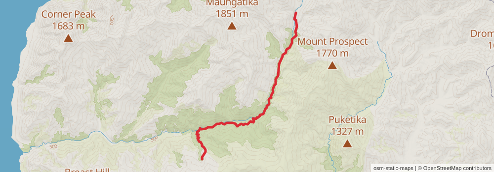 Te Araroa Trail stage 152 Map