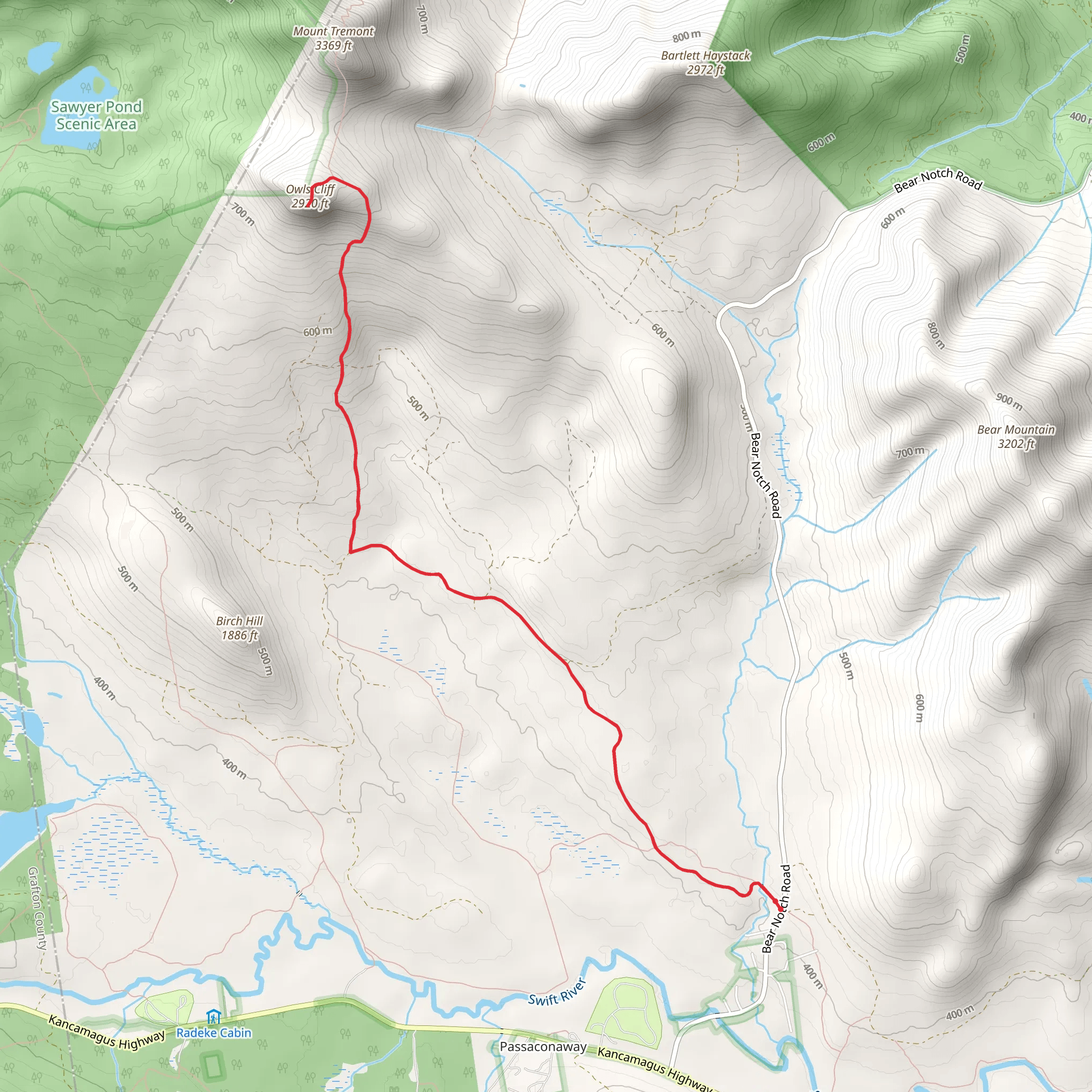 Owls Cliff Trail mobile static map