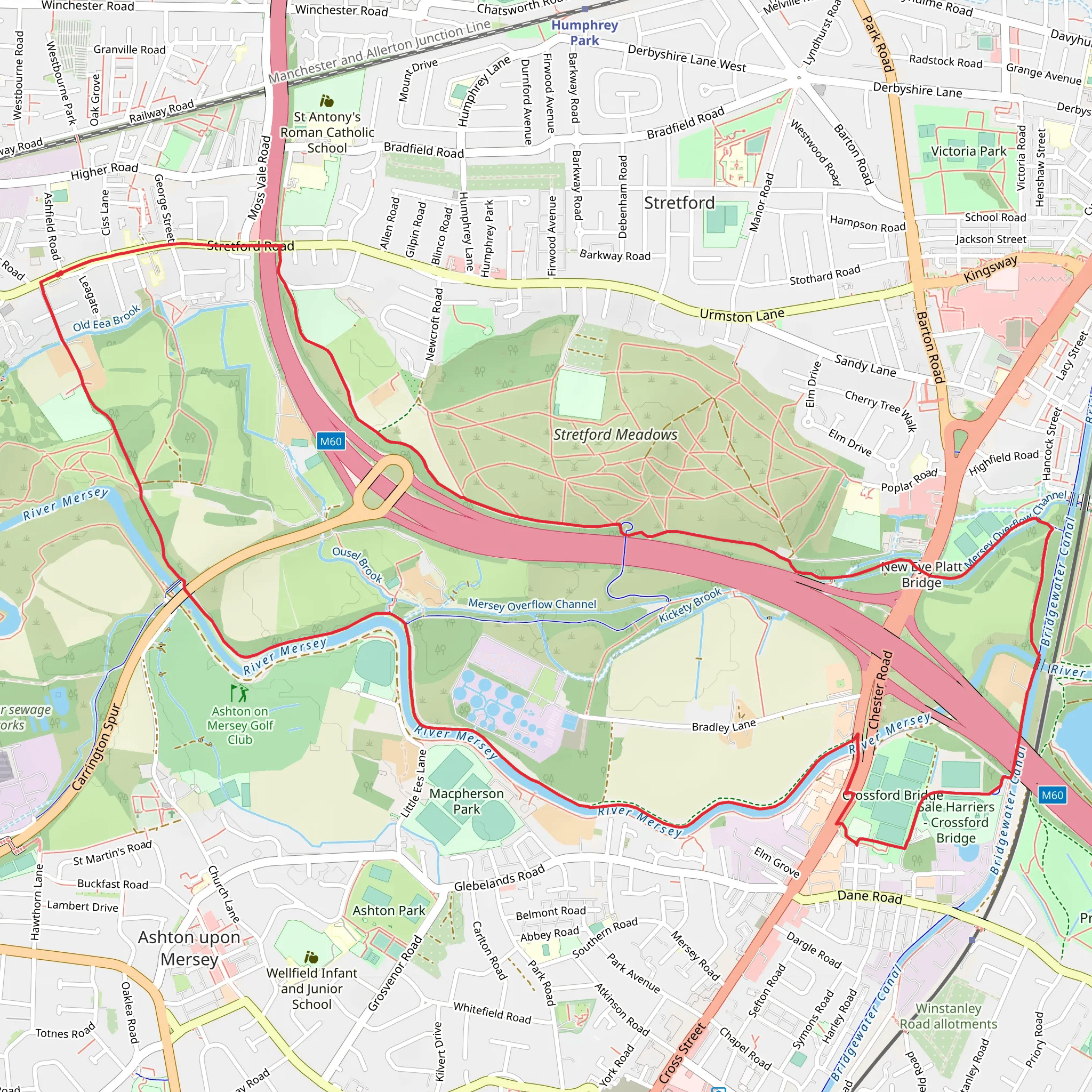 Urmston East Loop mobile static map