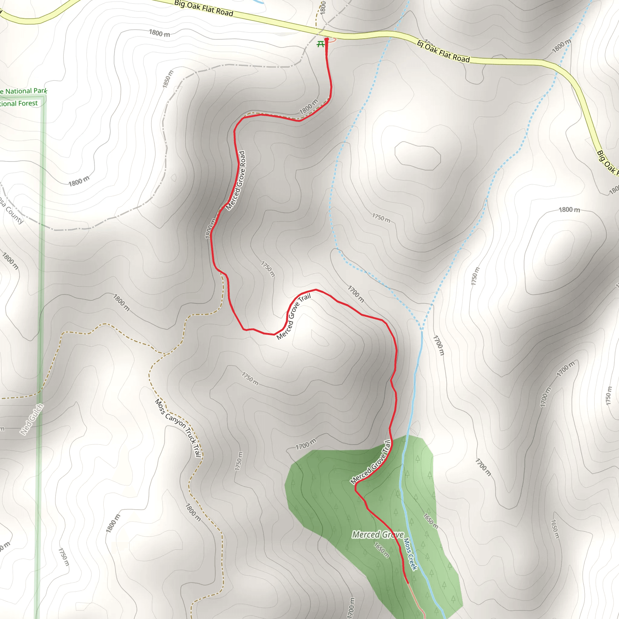 Merced Grove Trail mobile static map