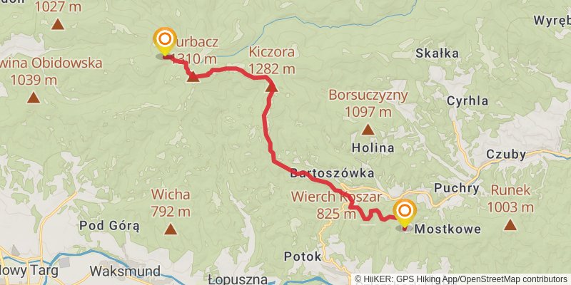 Main Beskid Trail stage 11 Map