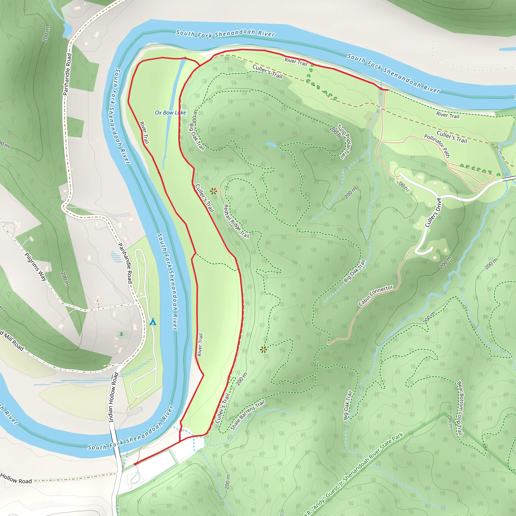 South Fork Shenandoah River Short Loop mobile static map