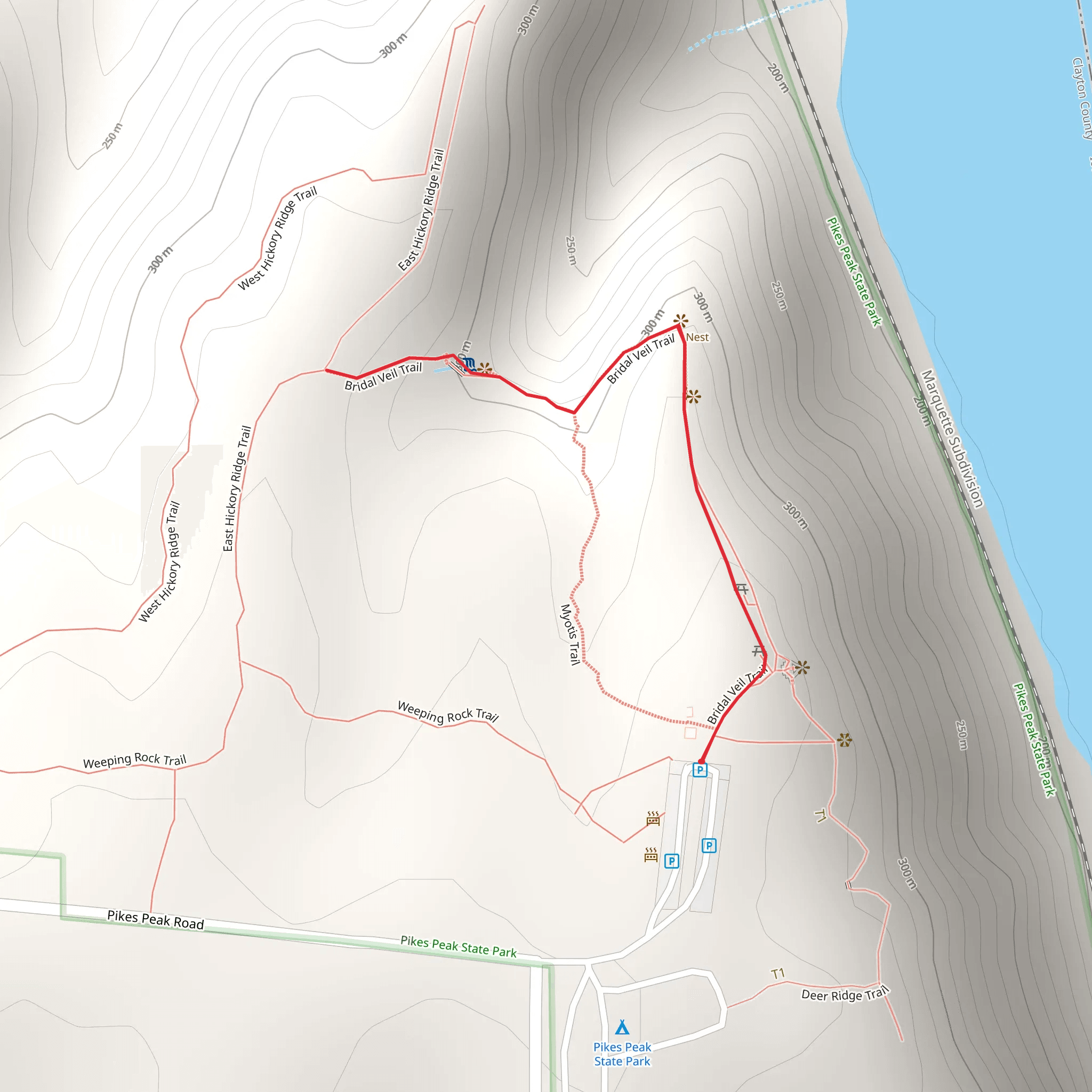 Bridal Veil Trail mobile static map