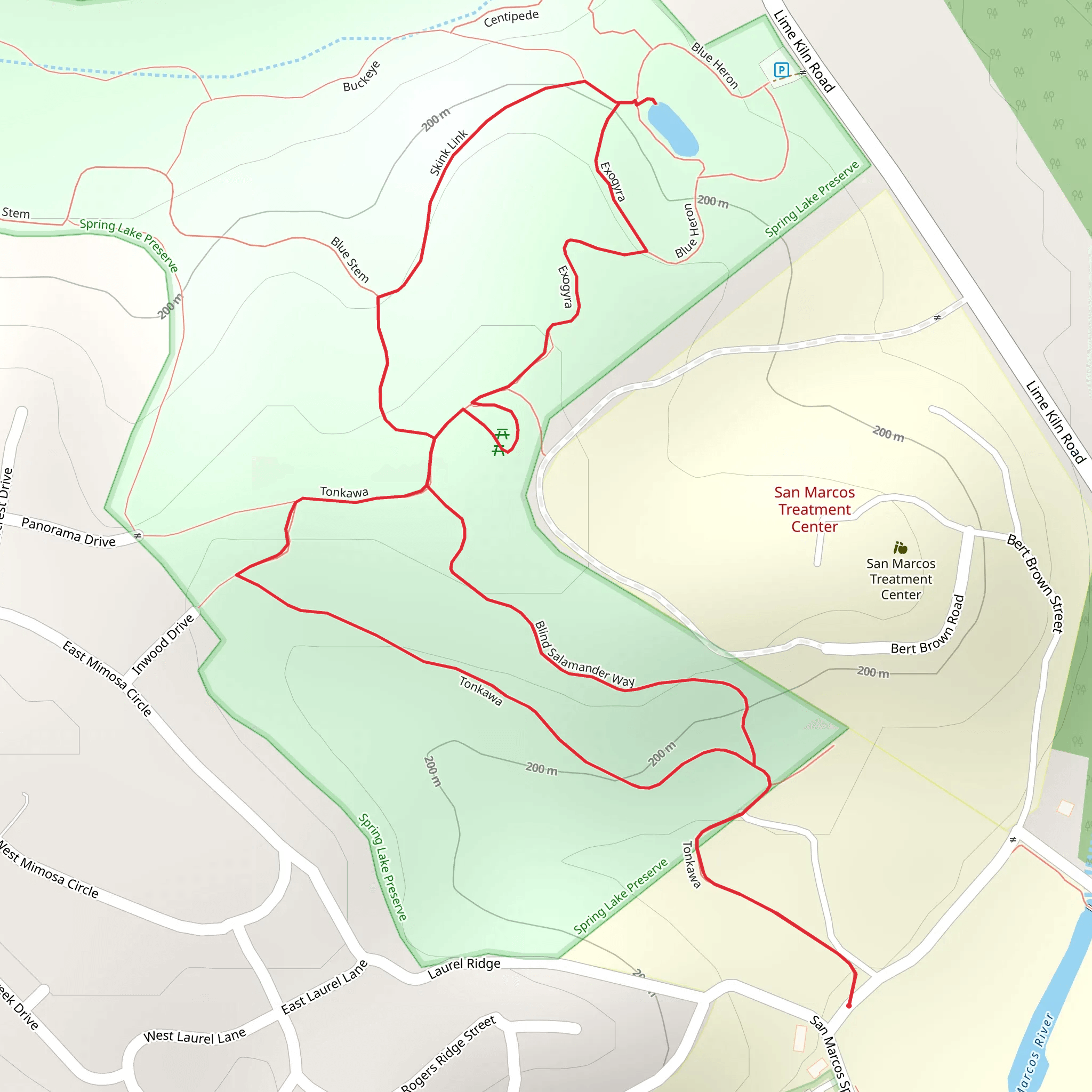 Tonkawa, Skink Link and Exogyra Loop mobile static map