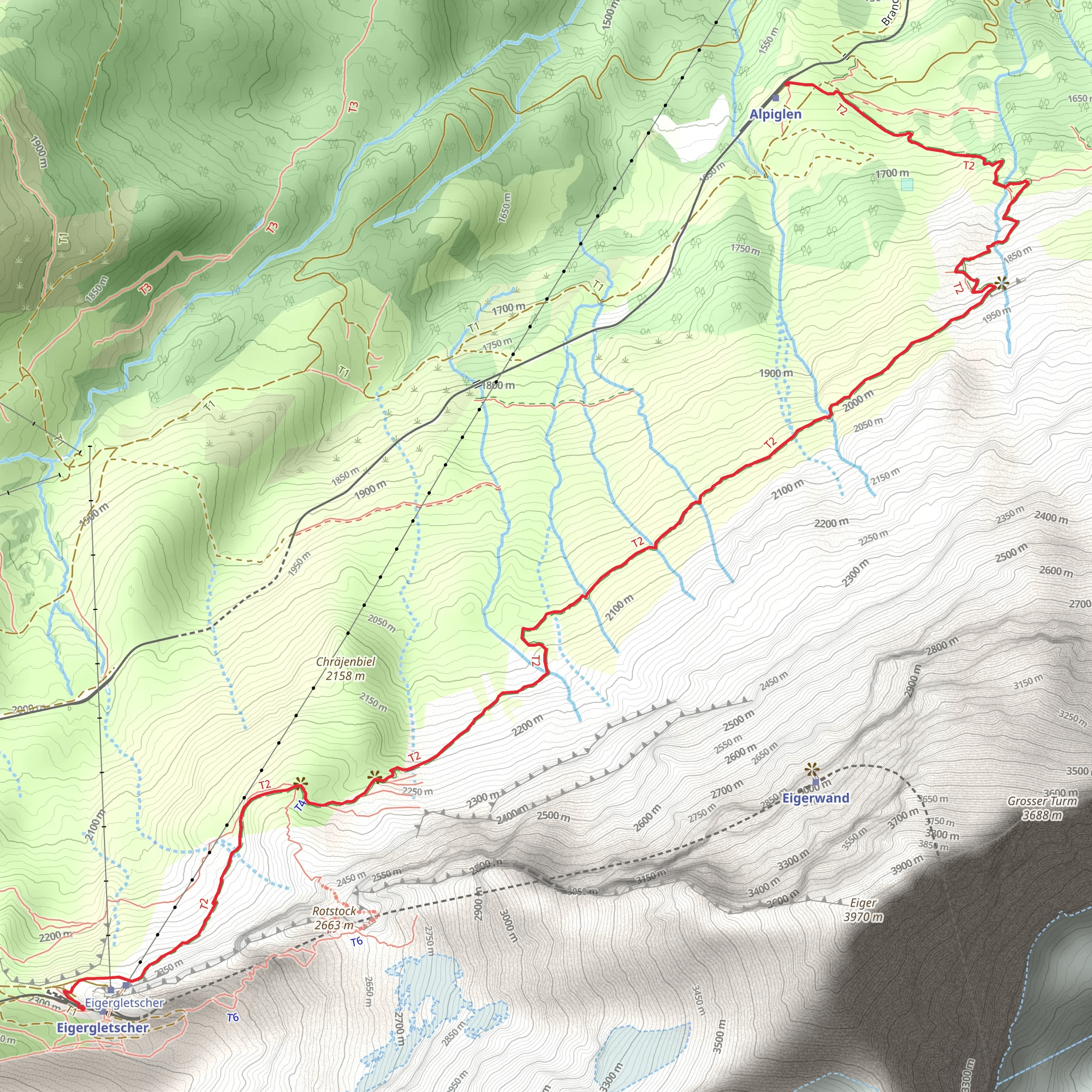 Eiger Trail - Eigergletscher - Alpiglen No 36 mobile static map