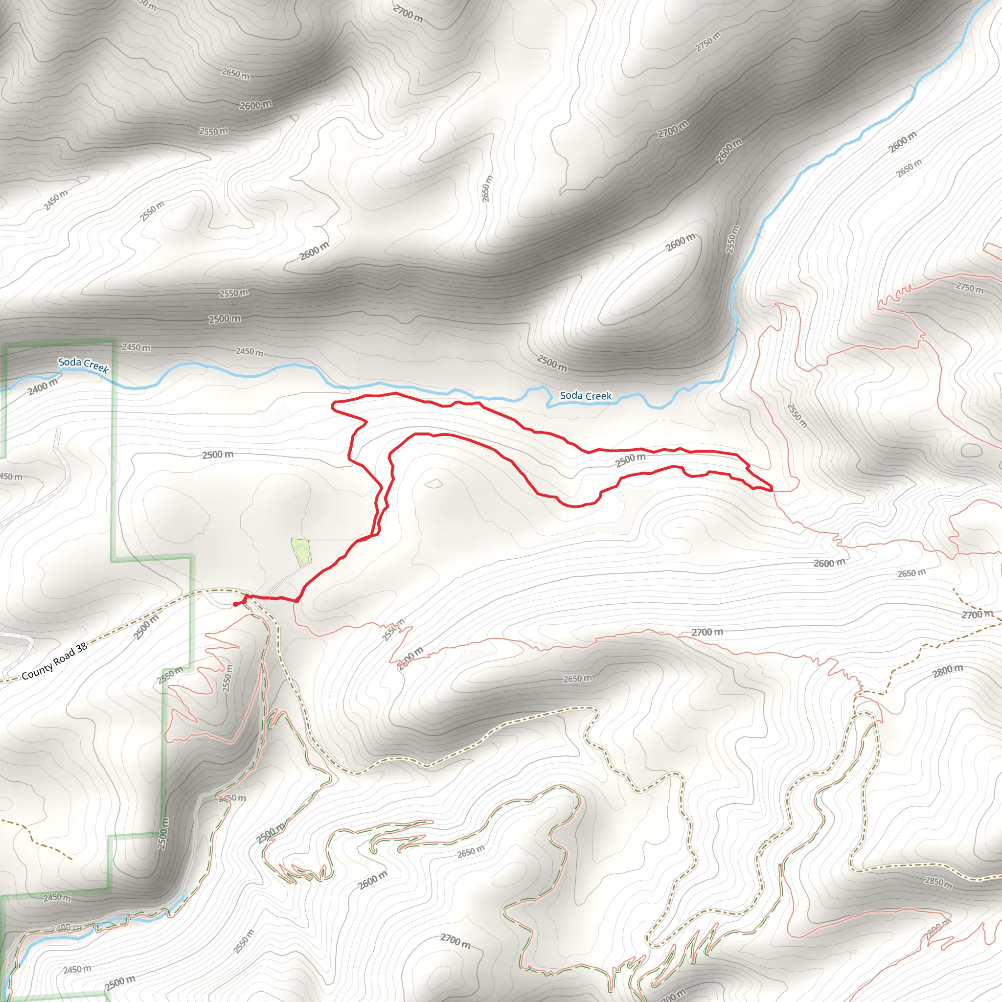 Soda Creek and Ditch Loop Trail mobile static map