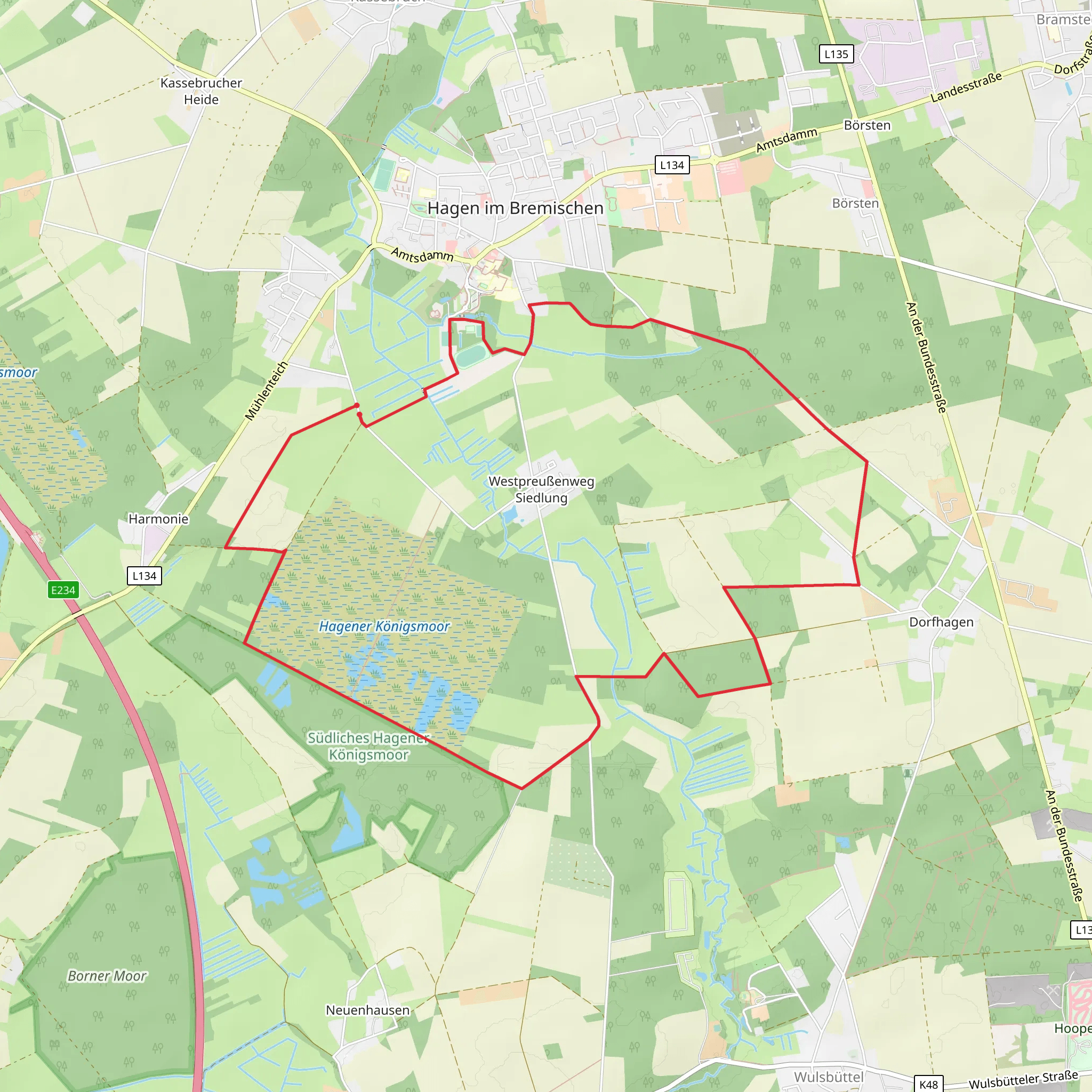 Burg Zu Hagen Castle and Hagener Konigsmoor Loop mobile static map