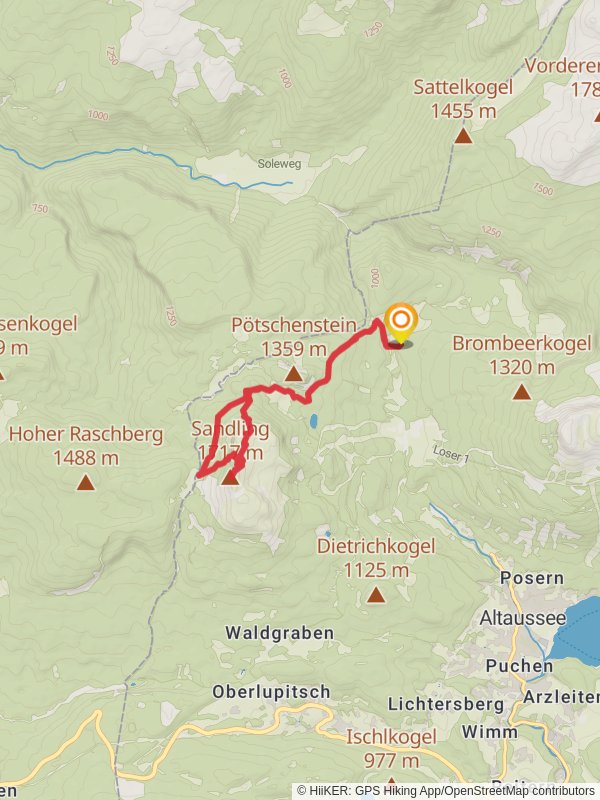 Sandling Mountain Tour mobile static map