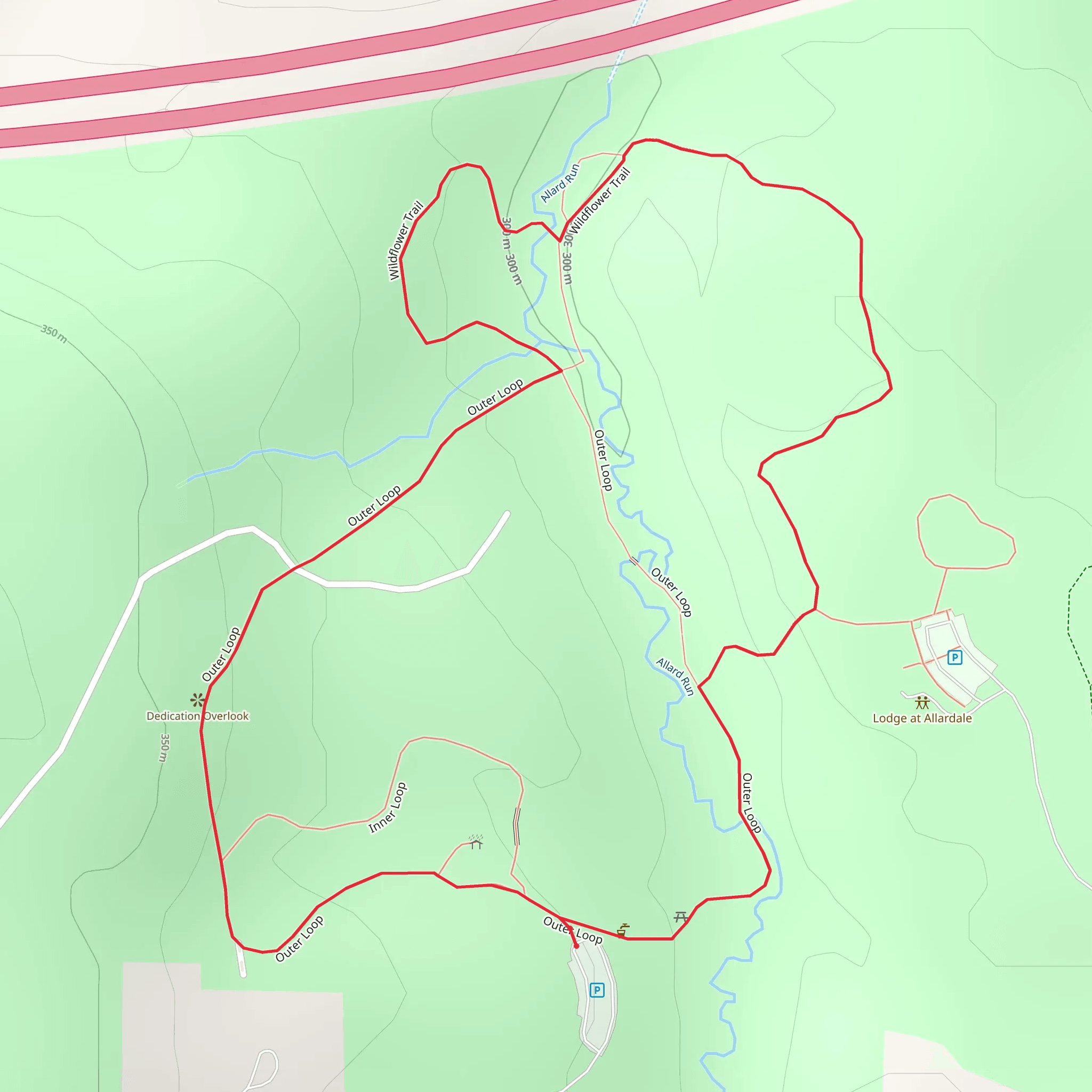 Outer Loop and Wildflower Trail mobile static map