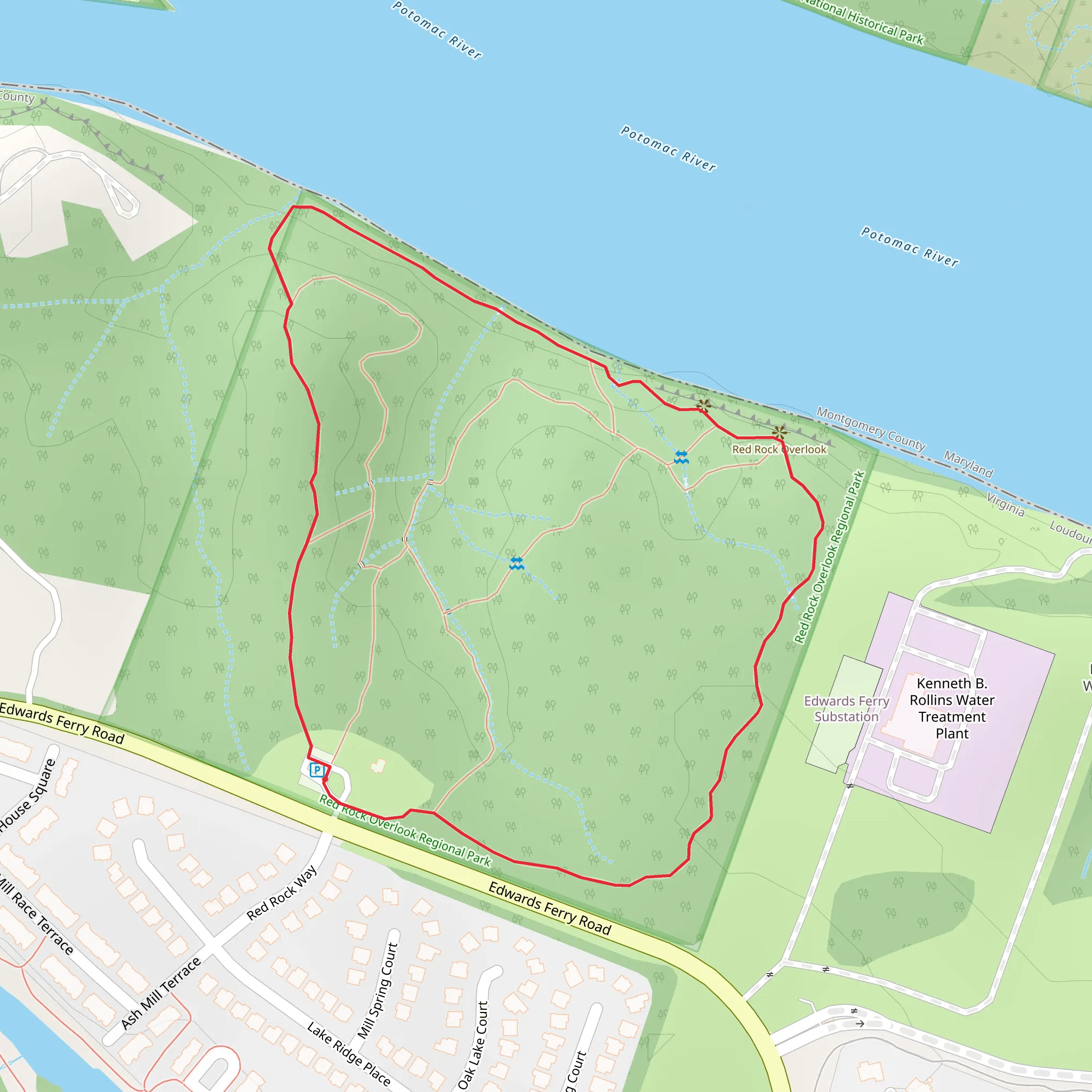 Potomac River - Red Rock Wilderness Overlook Loop mobile static map