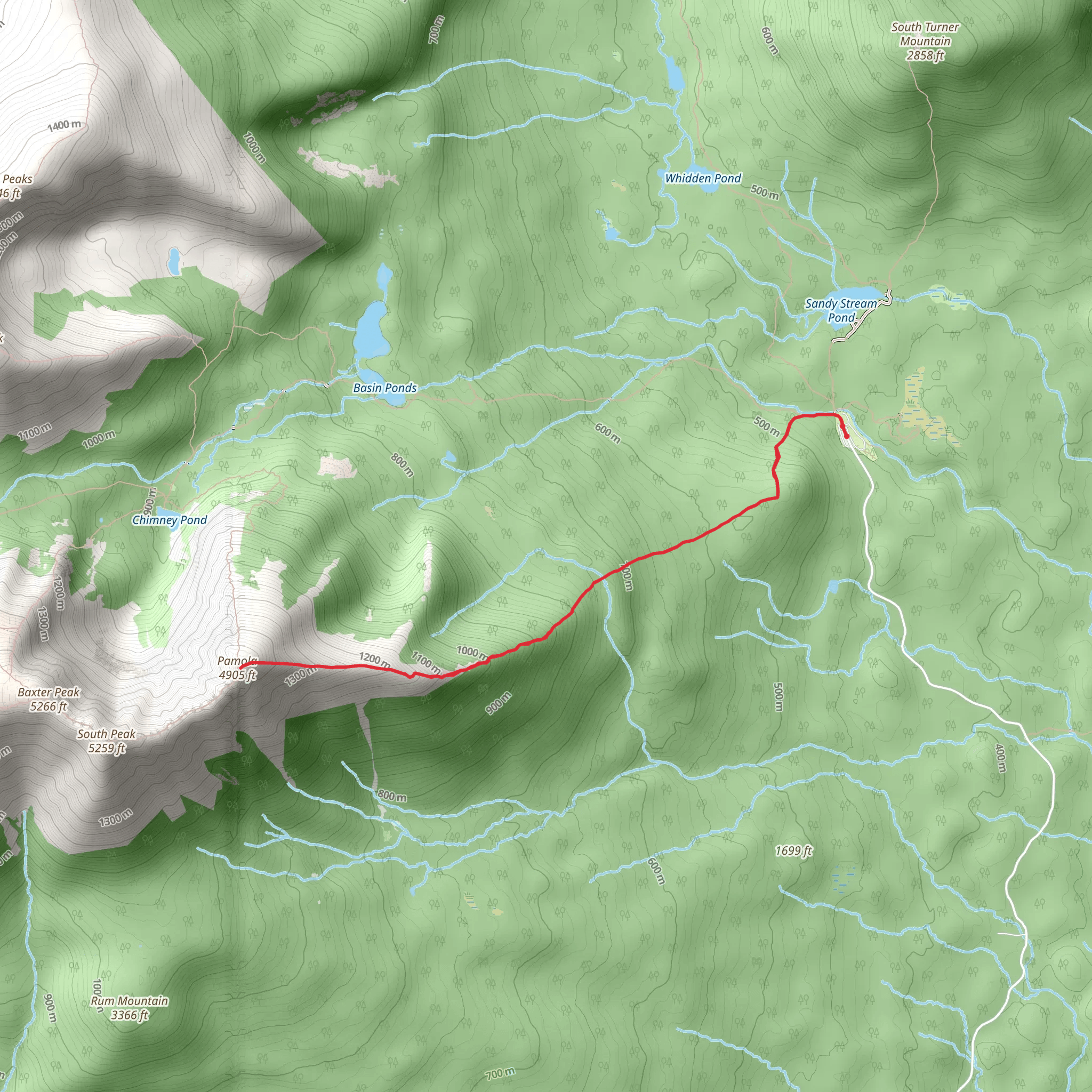 Pamola Summit via Helon Taylor Trail mobile static map