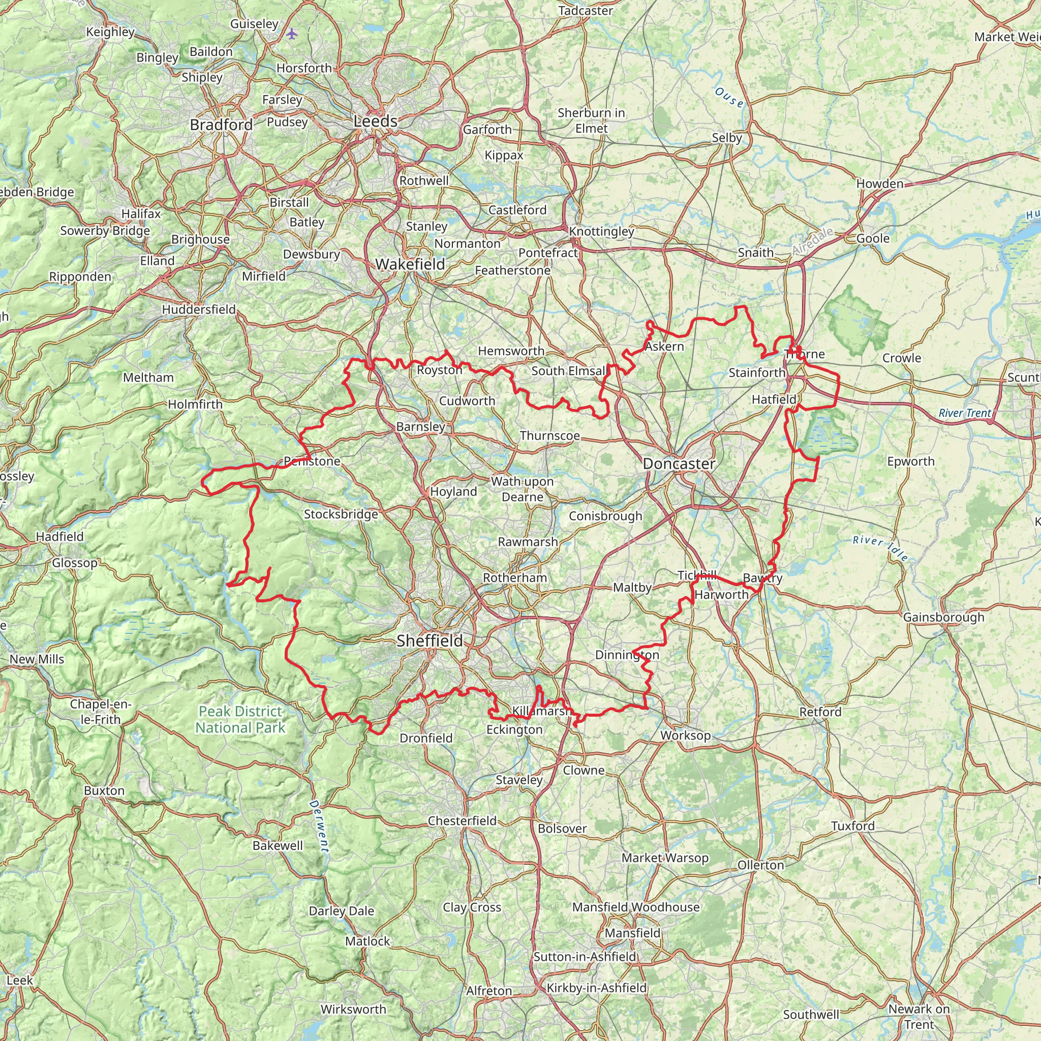 South Yorkshire Loop Walk mobile static map
