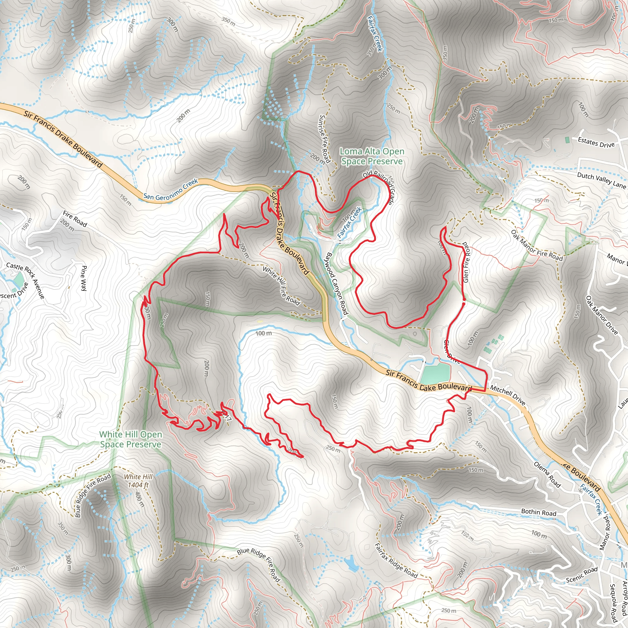 White Hill - Hobo Camp - Broken Dam Loop Trail mobile static map
