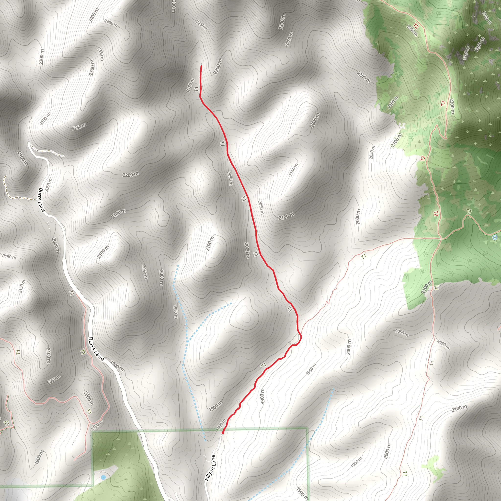 Mountain Top Park via Killyon Canyon Trail mobile static map