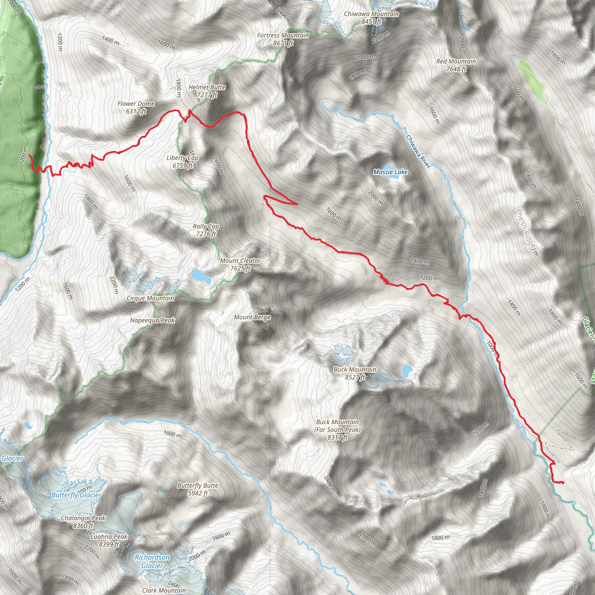 Triad Trail via Buck Creek Trail mobile static map