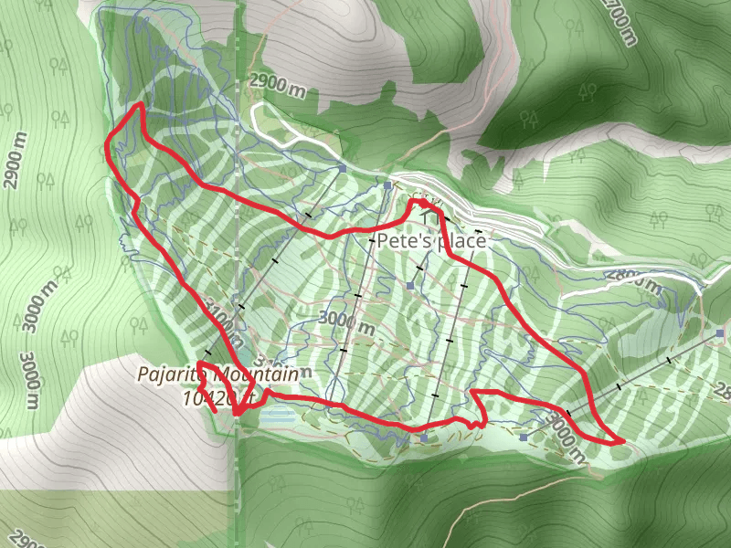 Pajarito Mountain via EAst Road and Aspen For Trouble Loop