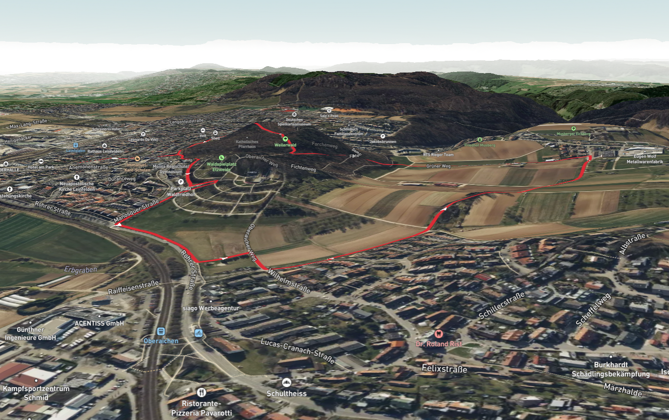 Weilerwald via Grüner Weg and Musberger Weg