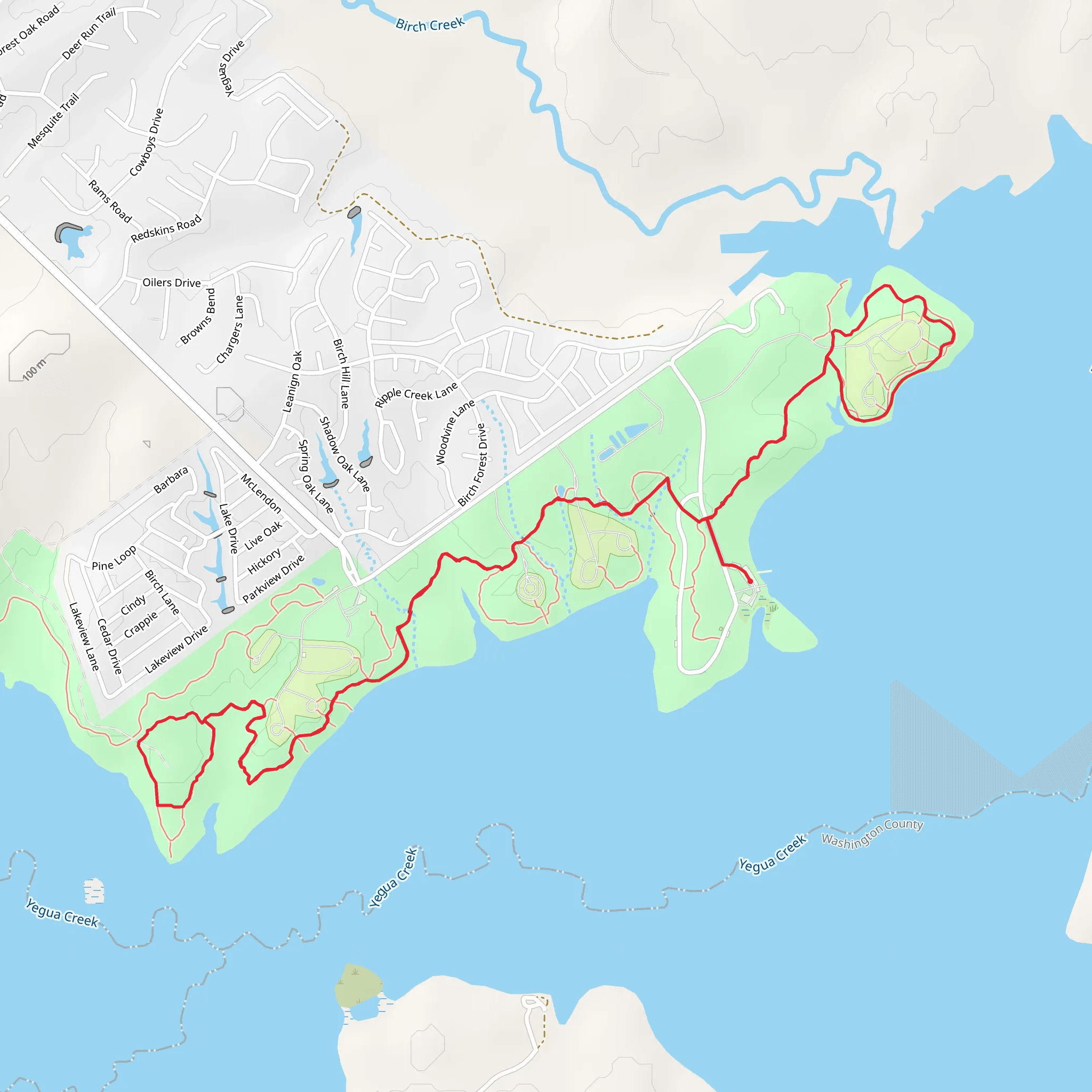 Birch Creek State Park Loop mobile static map