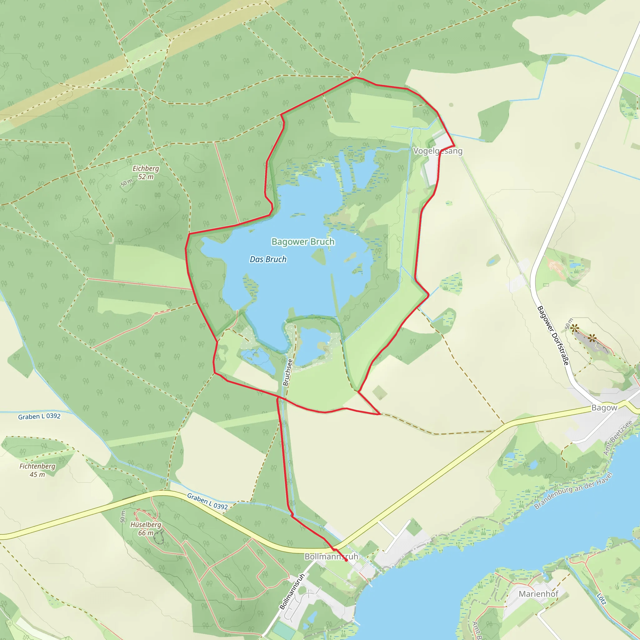 Das Bruch and Vogelgesang Loop mobile static map