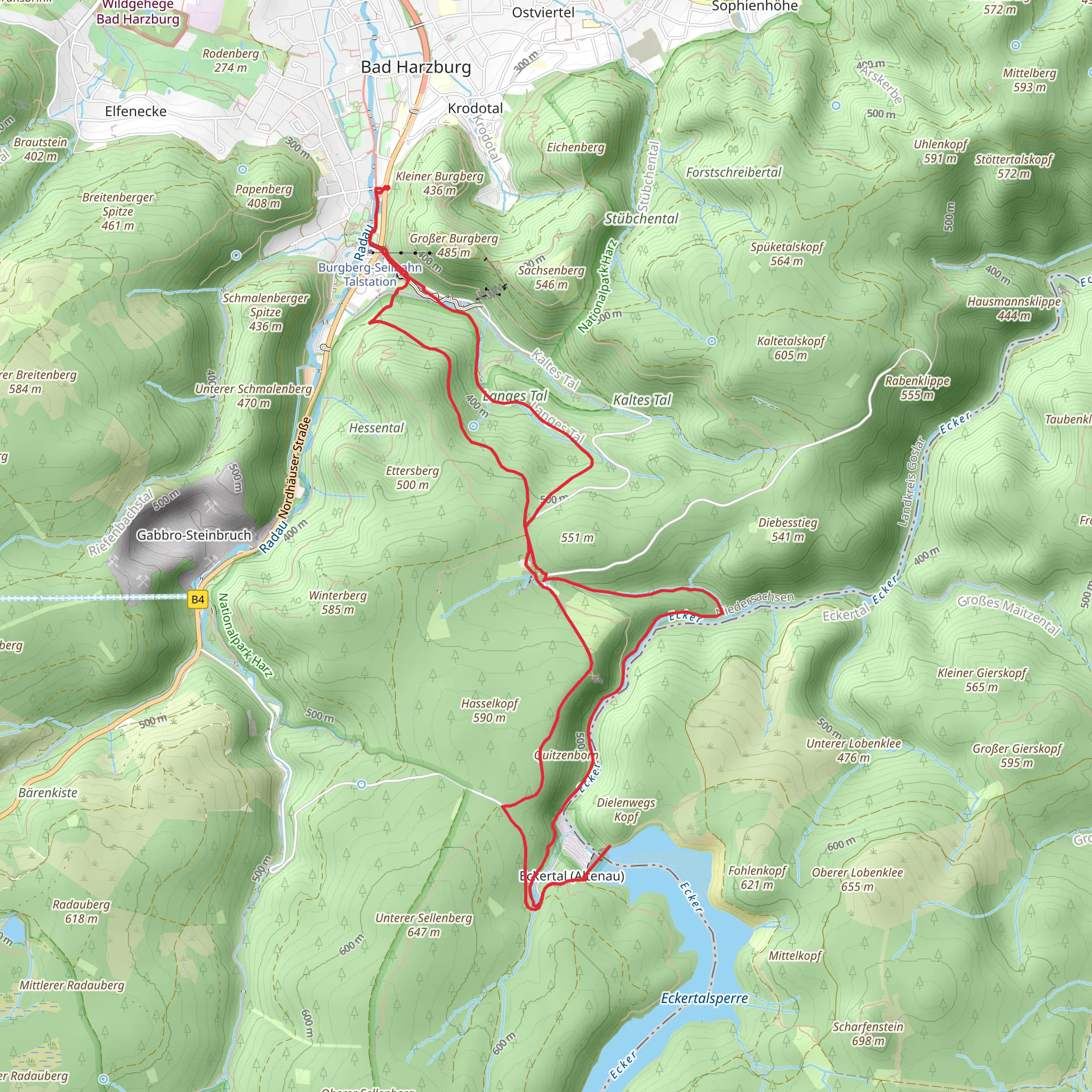 Baumwipfelpfad Harz, Schweineteich, Ecker and Sicht auf Brocken via Luchstour mobile static map