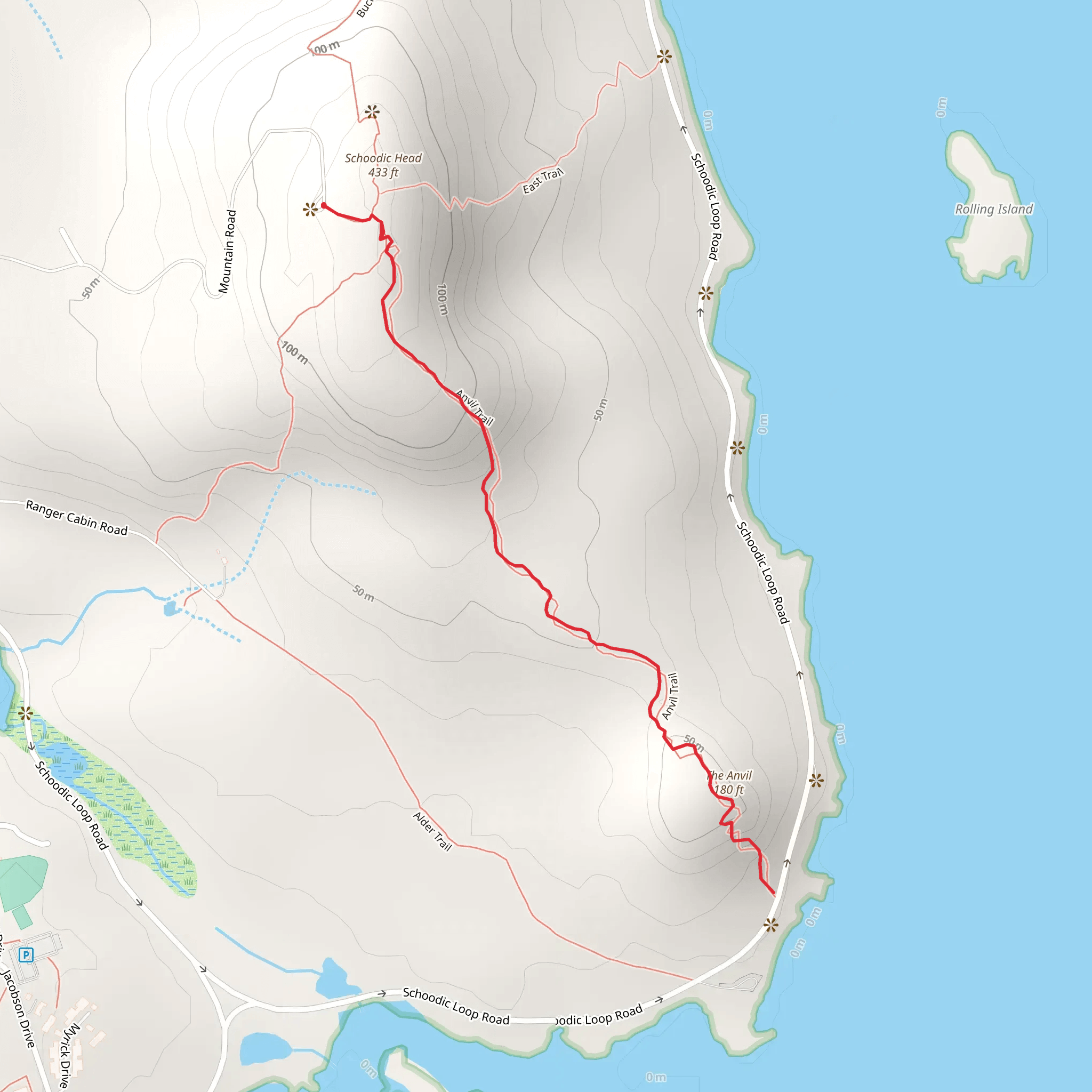 The Anvil from Schoodic Head mobile static map