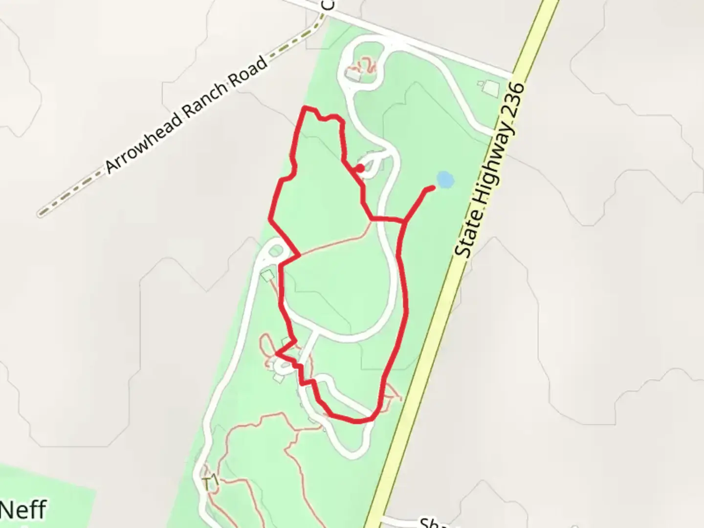 An image depicting the trail Prairie, Pond and Playground Loop Trail and its surrounding area.
