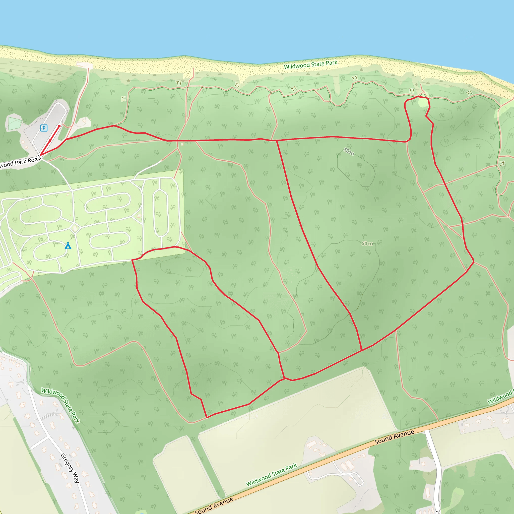 Wildwood State Park Campground Loop mobile static map