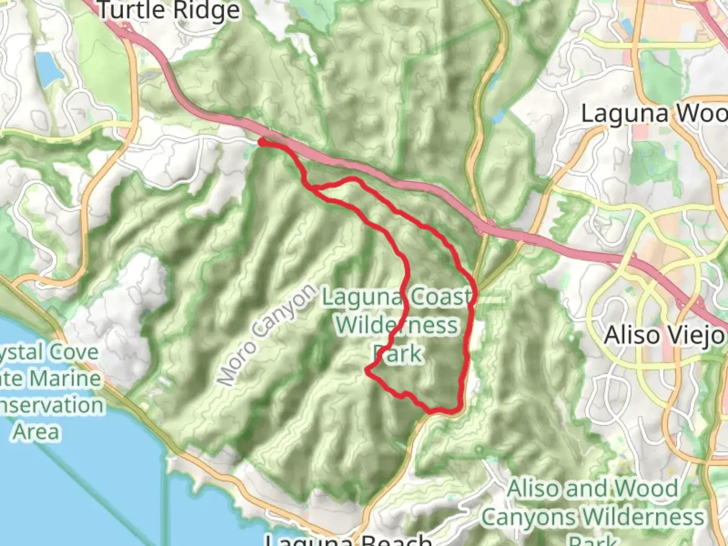 An image depicting the trail Lizard and Laguna Ridge Loop Trail and its surrounding area.