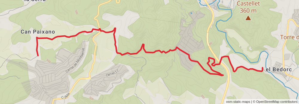 GR 172 De Bellprat to la Mussara stage 7 Map