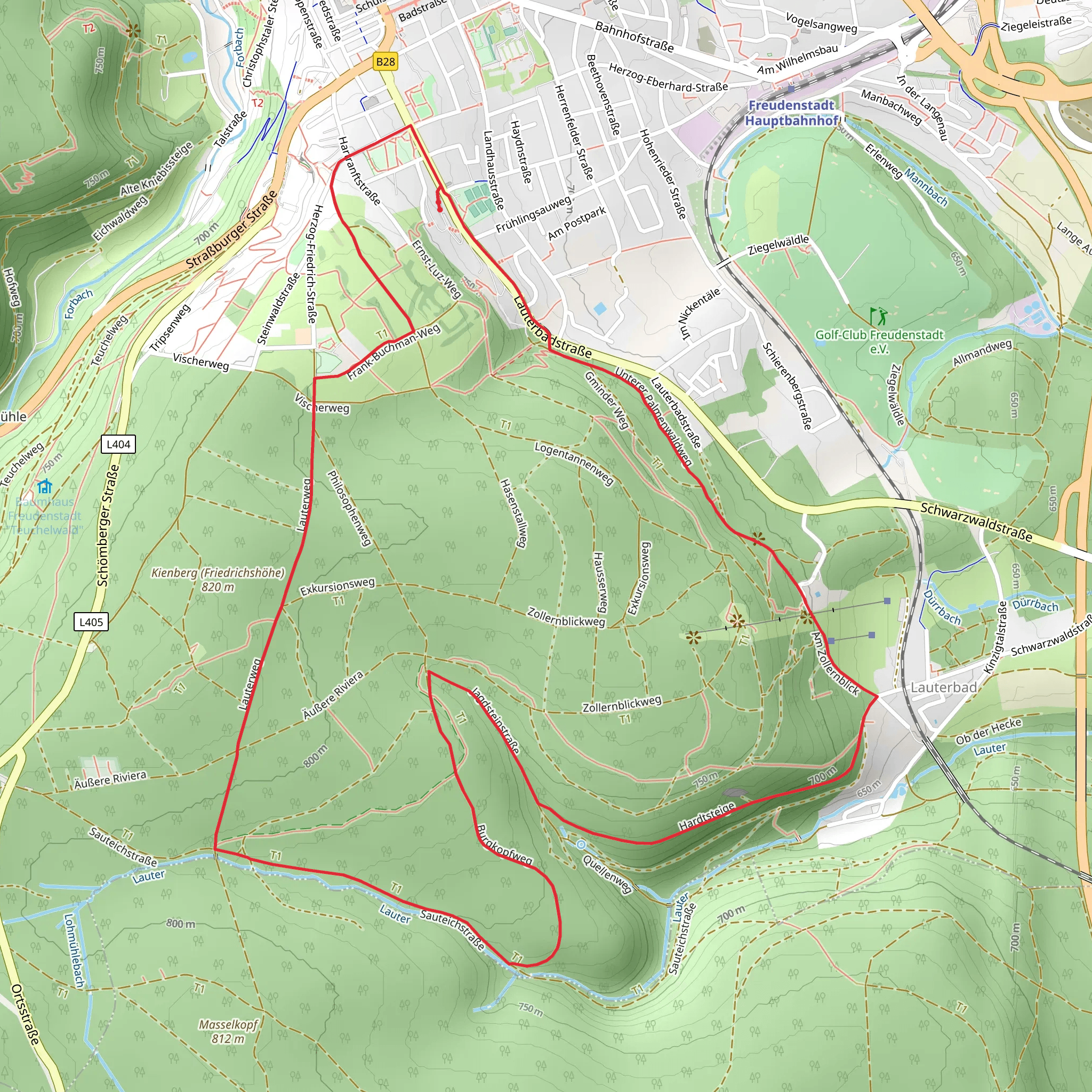 Gaeurandweg and Am Lauterbaechle - Sauteichhuette Loop mobile static map