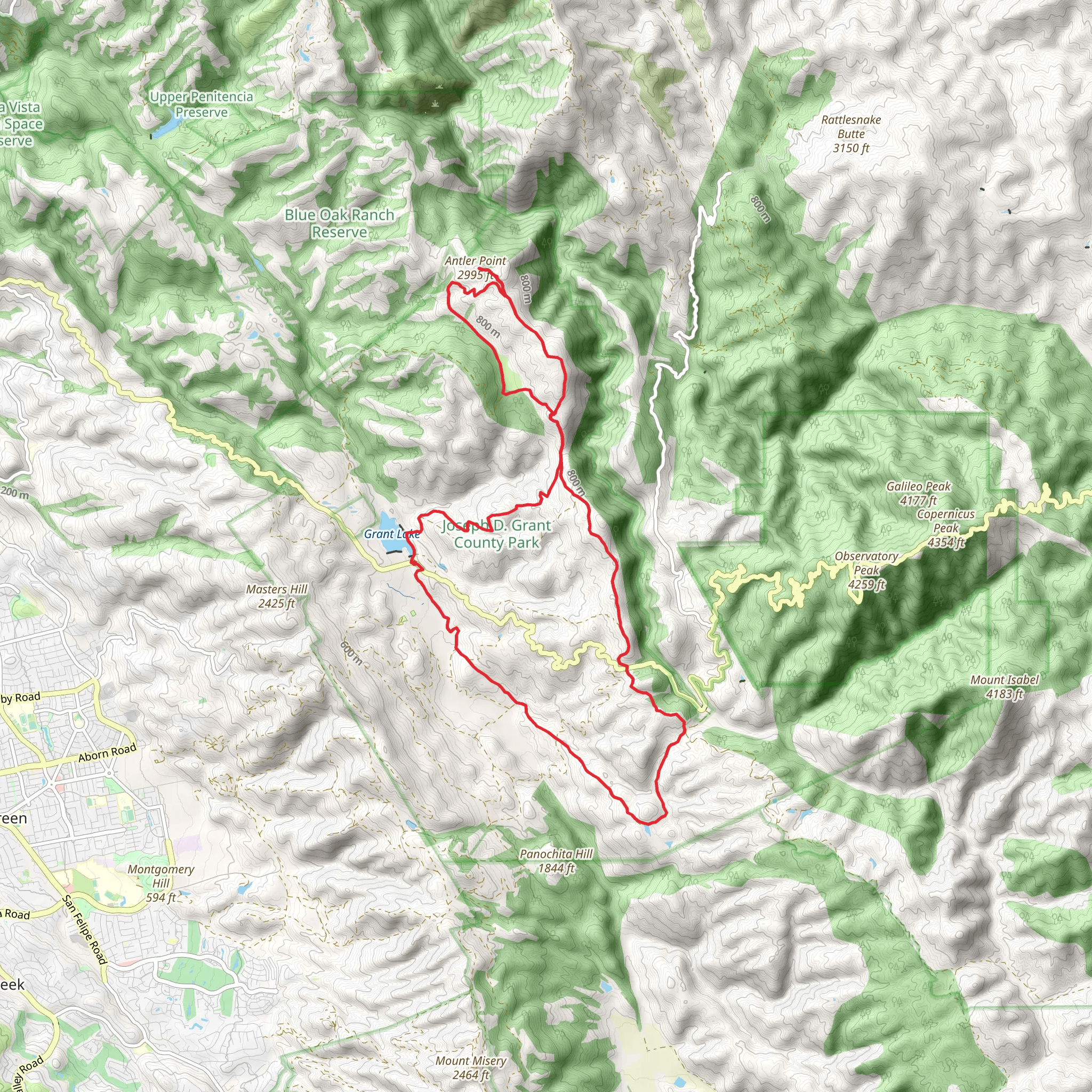 Antler Point and Boyds Creek Loop mobile static map