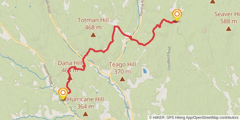 Appalachian Trail Section Hike - Sherburne Pass to Dartmouth stage 3 Map