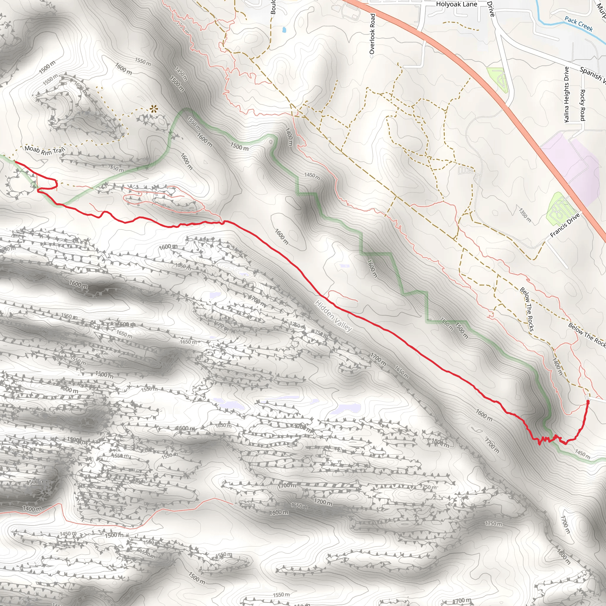 Hidden Valley Trail mobile static map