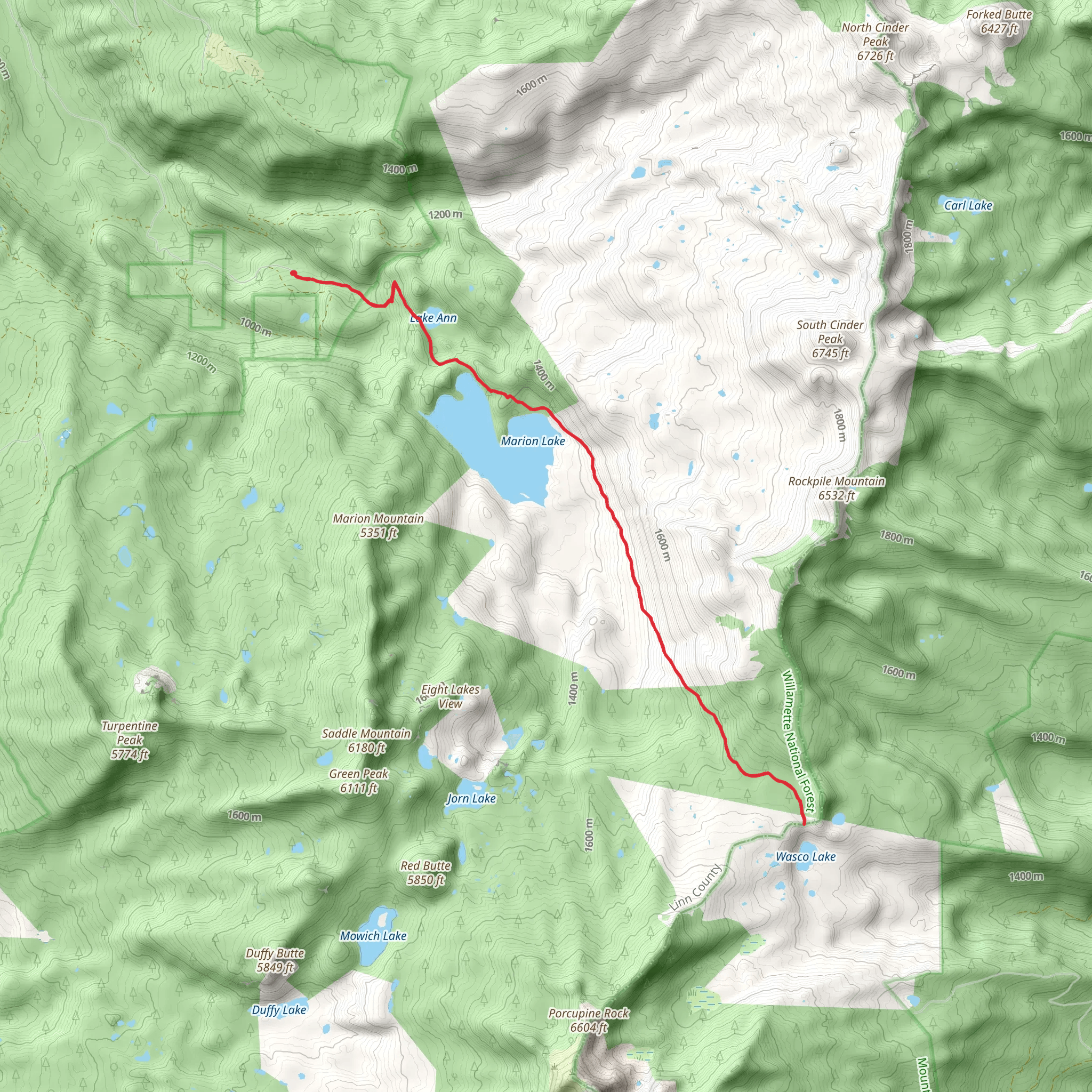 Minto Pass via Marion Lake Trail mobile static map