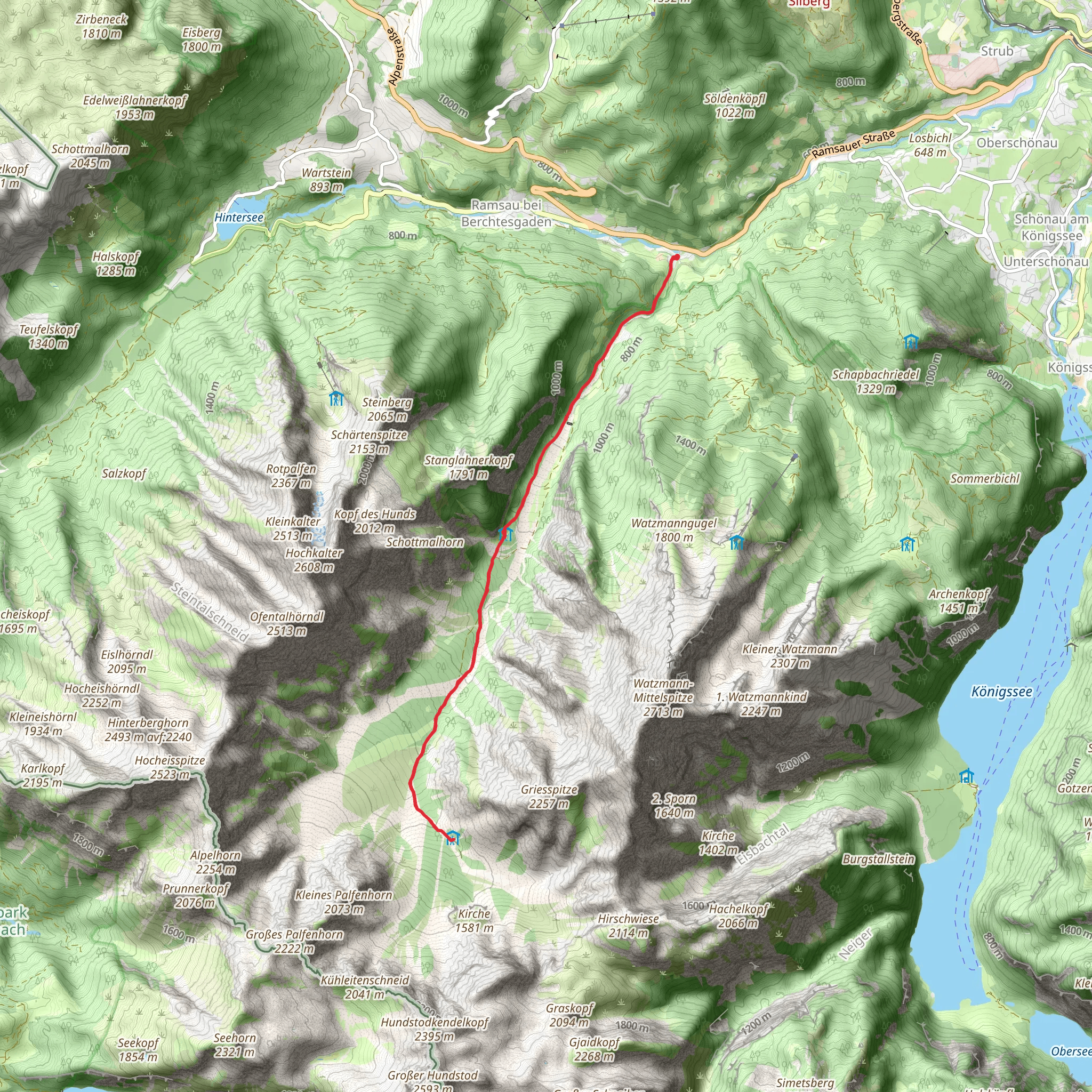 Wimbachgrieshutte Walk mobile static map