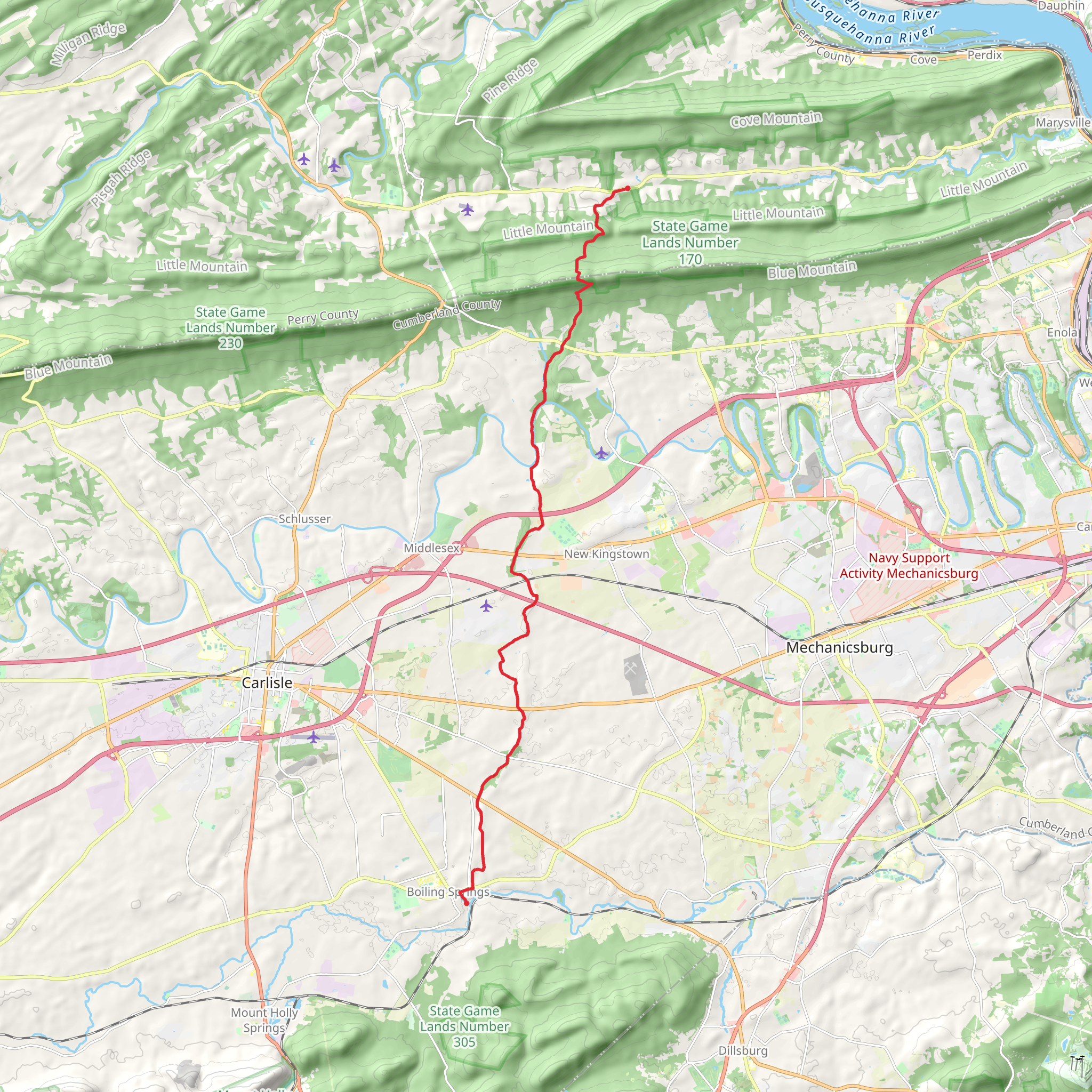 Conodoguinet Creek and Fishing Creek mobile static map
