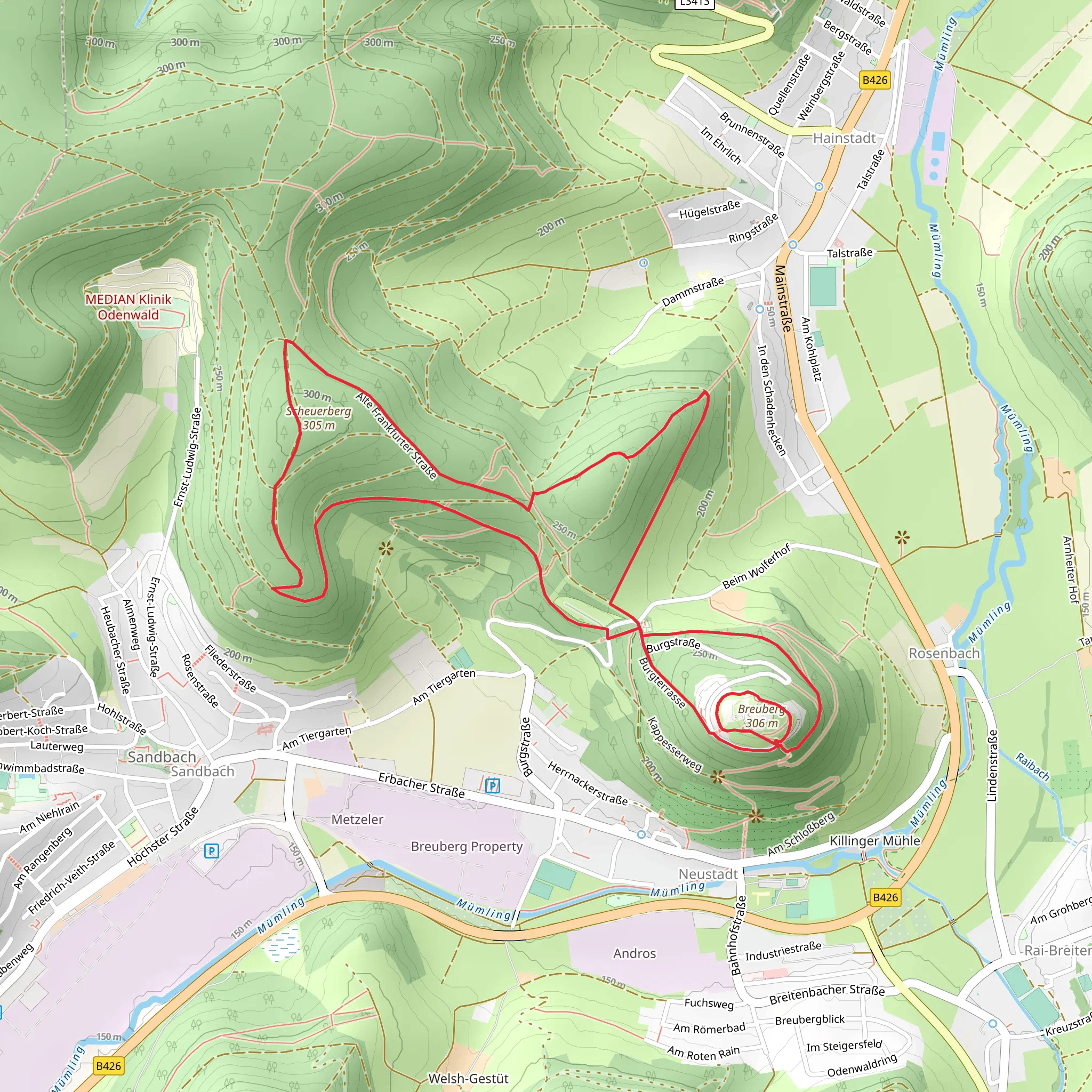 Scheuerberg via Hessenweg mobile static map