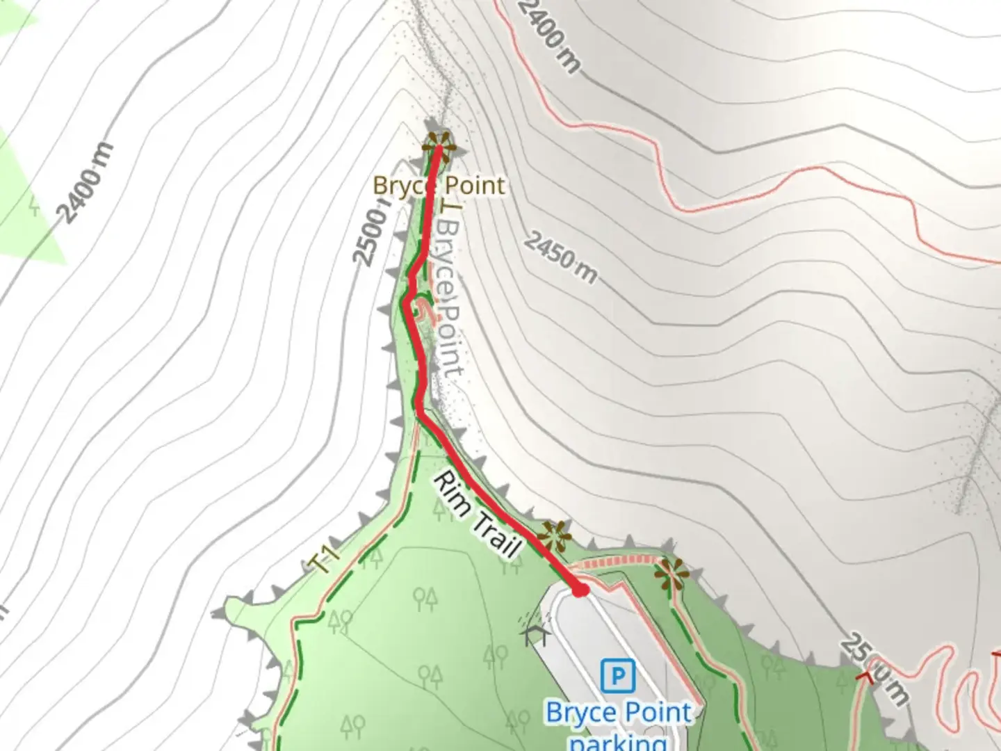An image depicting the trail Rim Short Trail and its surrounding area.