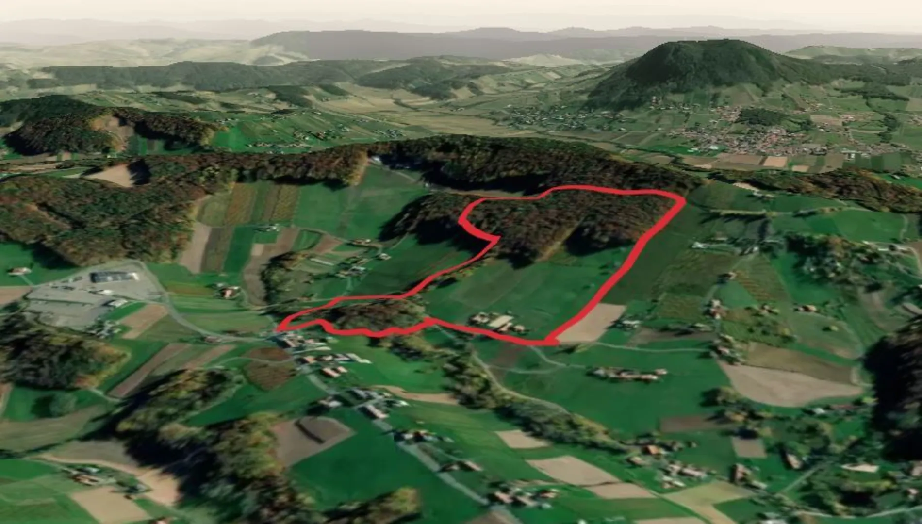 An image depicting the trail Krispelweg Loop and its surrounding area.