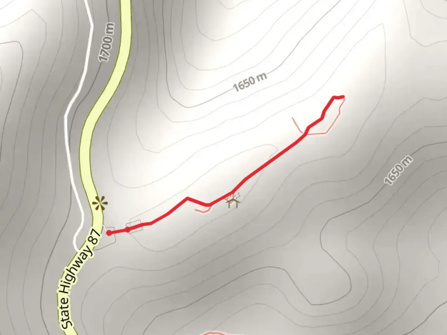 An image depicting the trail State Highway 87 and its surrounding area.