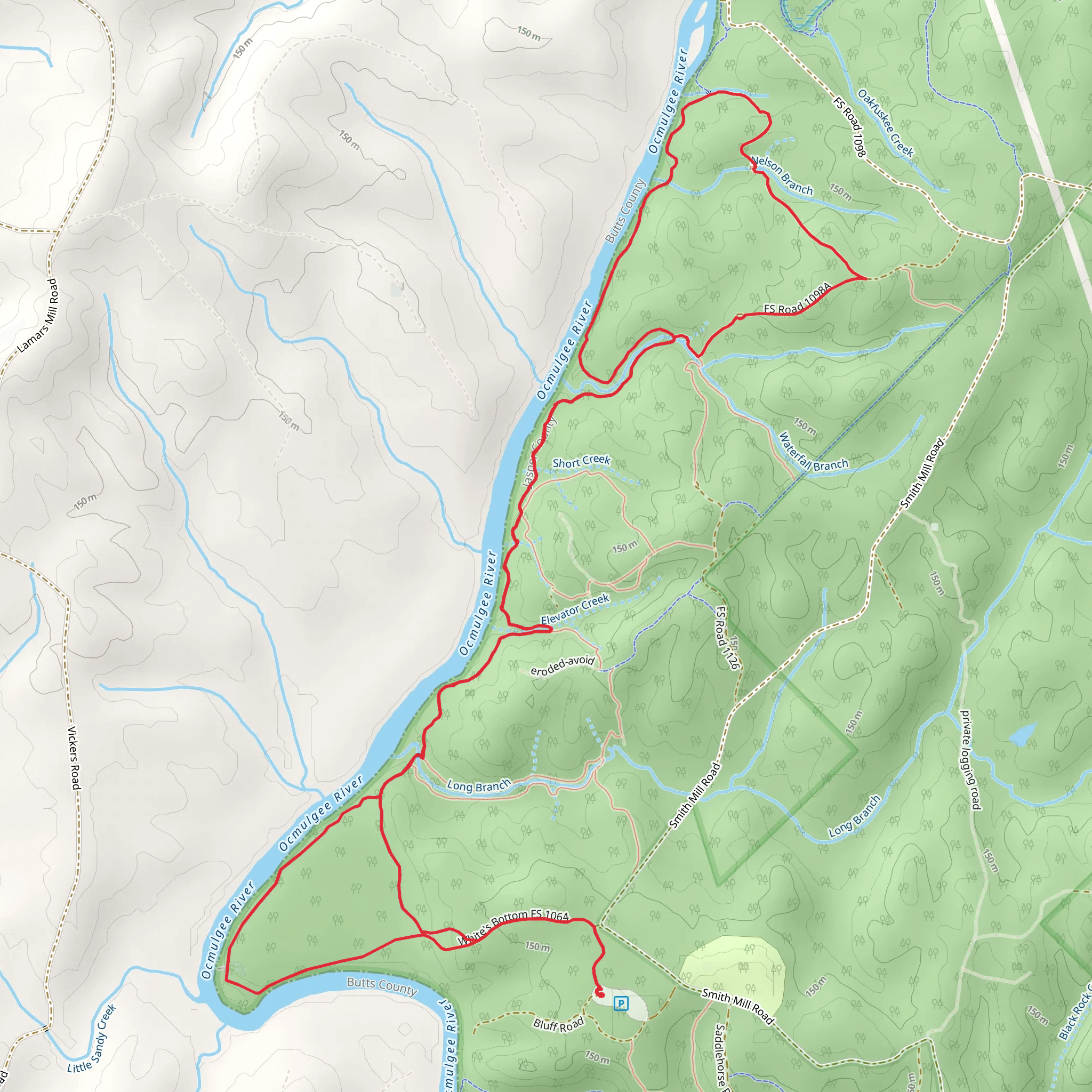 River, Nelson Island and Swimming Hole Loop Trail mobile static map