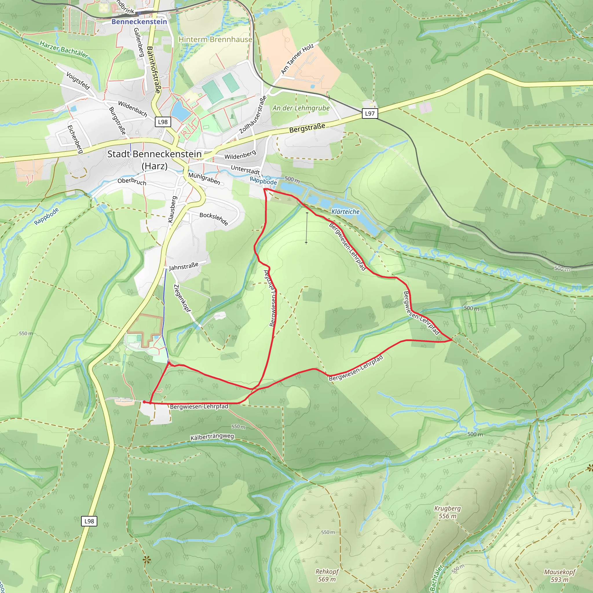 Bergwiesen Lehrpfad Loop mobile static map