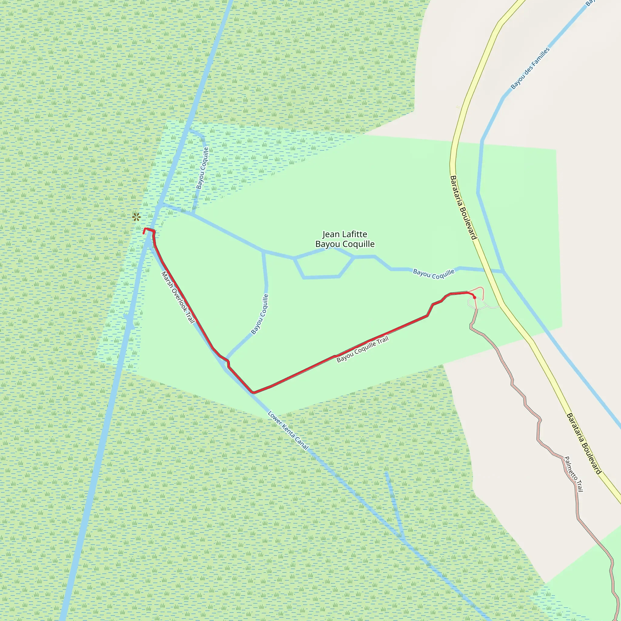 Bayou Coquille and Marsh Overlook Trail mobile static map