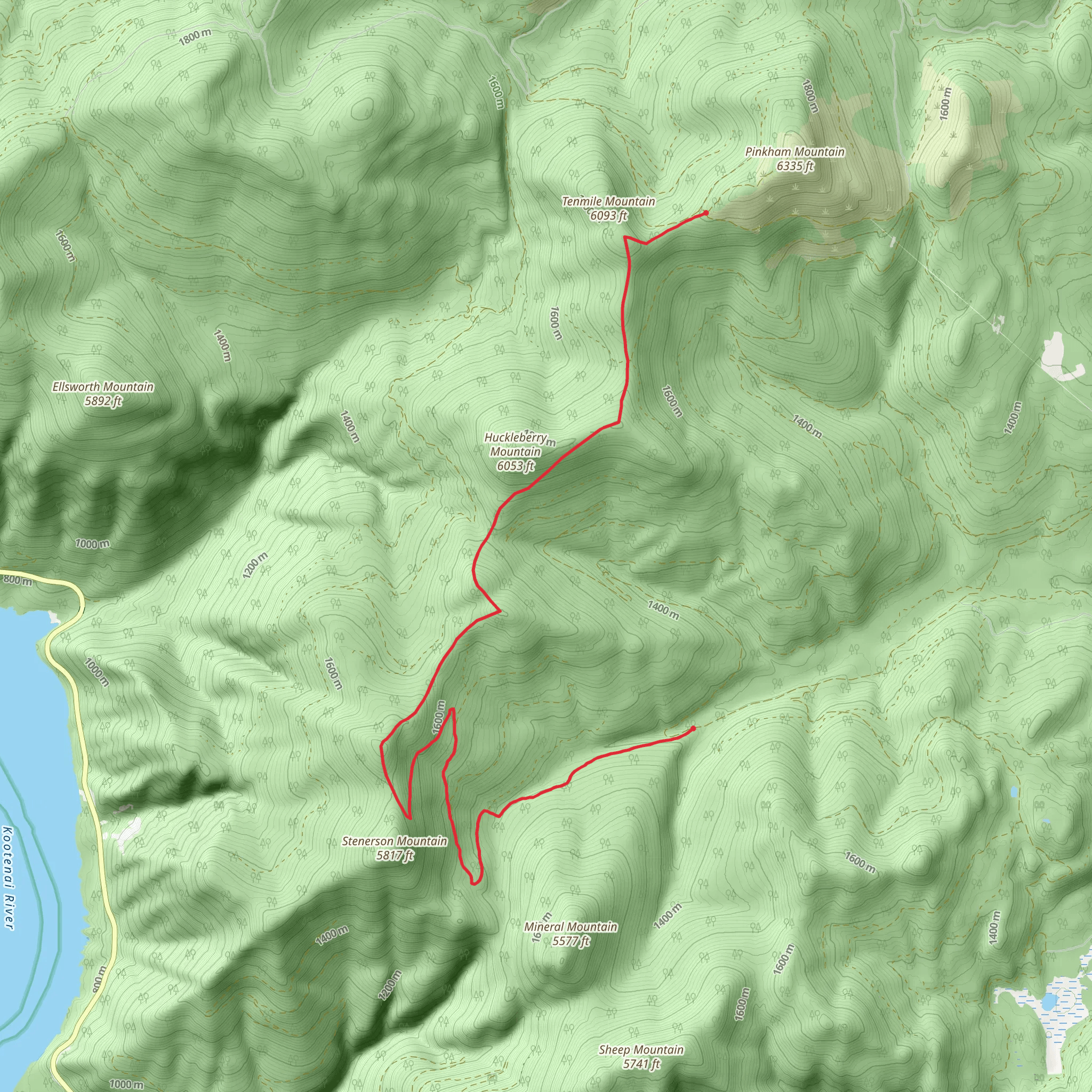 Blackfoot Divide - Pinkham Trail mobile static map