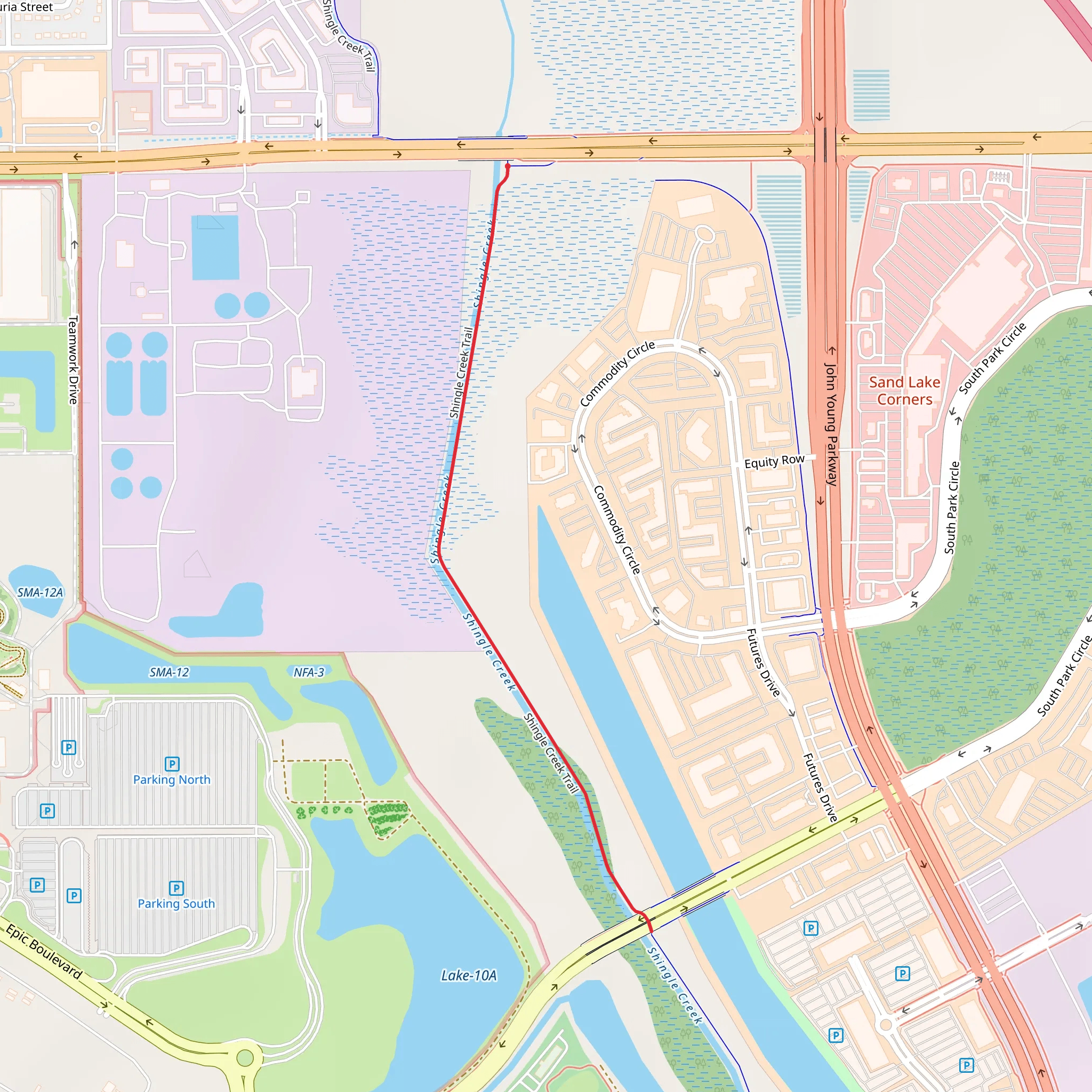 Shingle Creek Trail Out and Back mobile static map