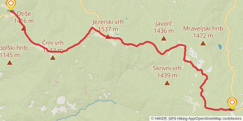 The Slovene Mountain Trail stage 3 Map