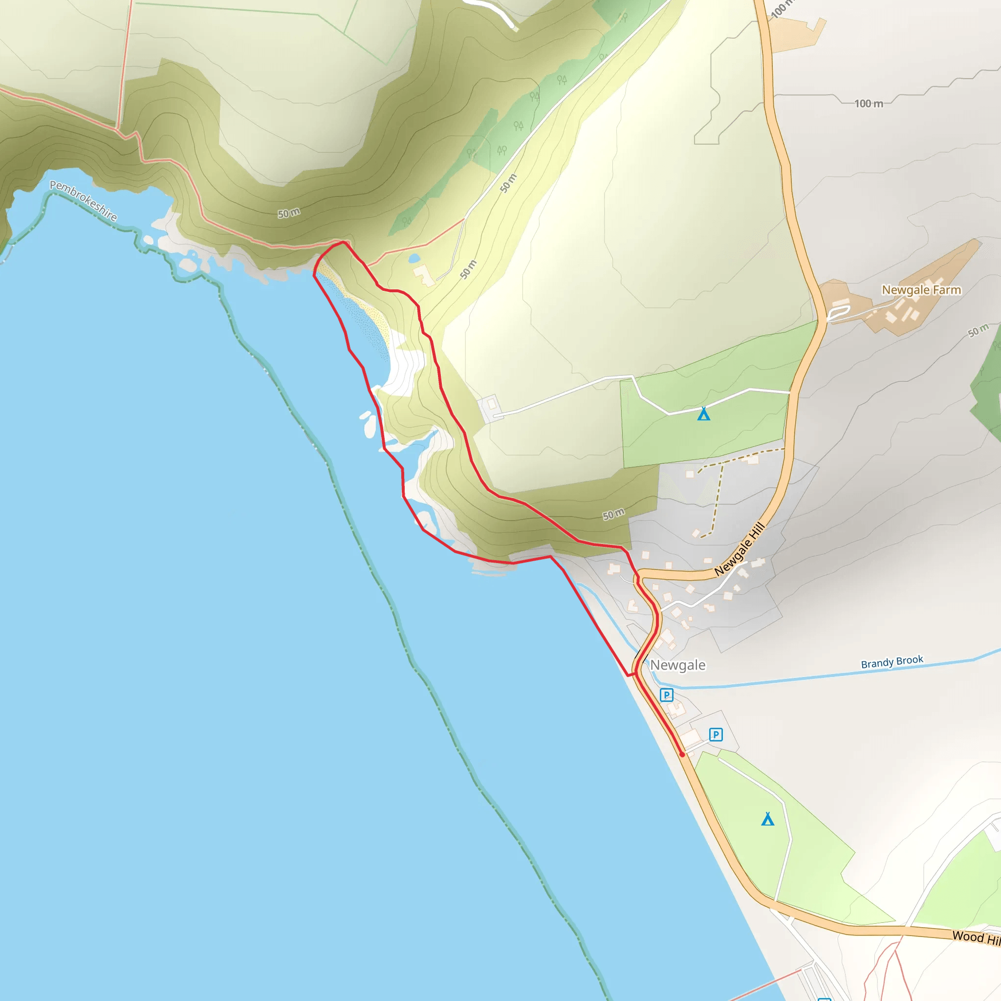 Newgale Walk mobile static map