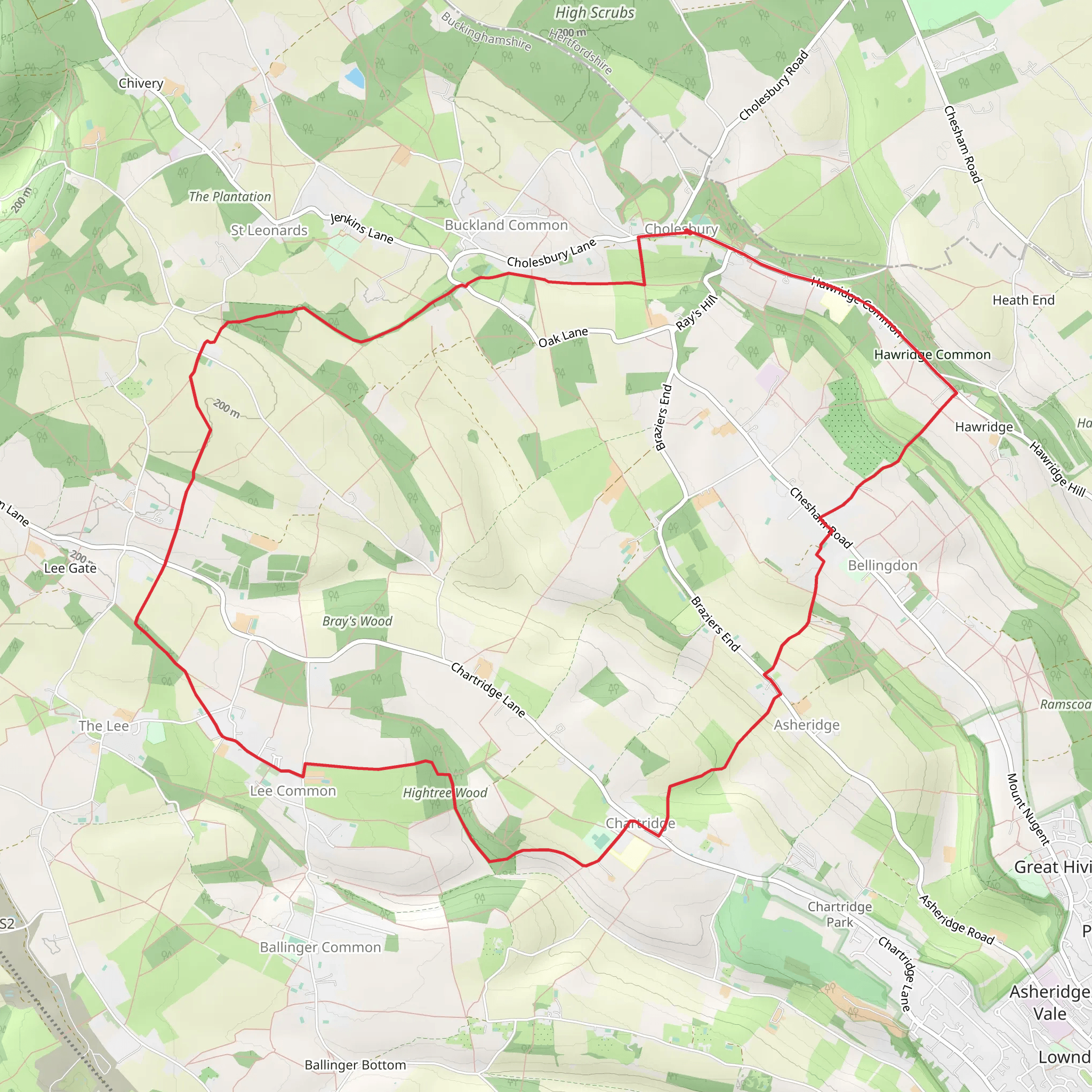 The Lee Country Park from Cholesbury mobile static map