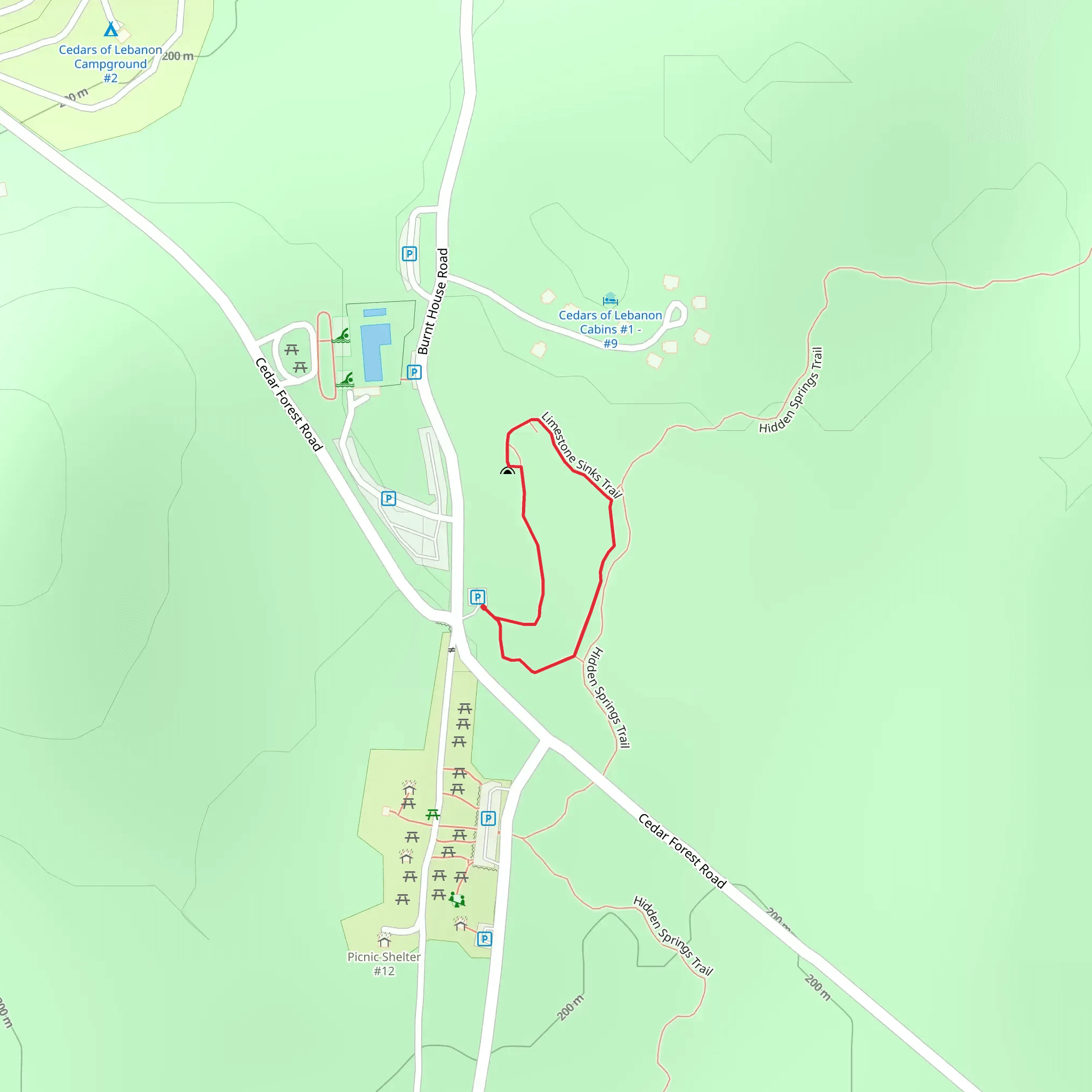 Limestone Sinks Loop Trail mobile static map