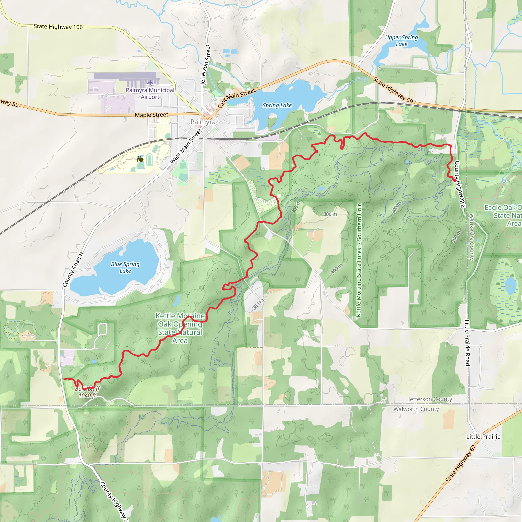 Ice Age Trail from County Highway Z mobile static map